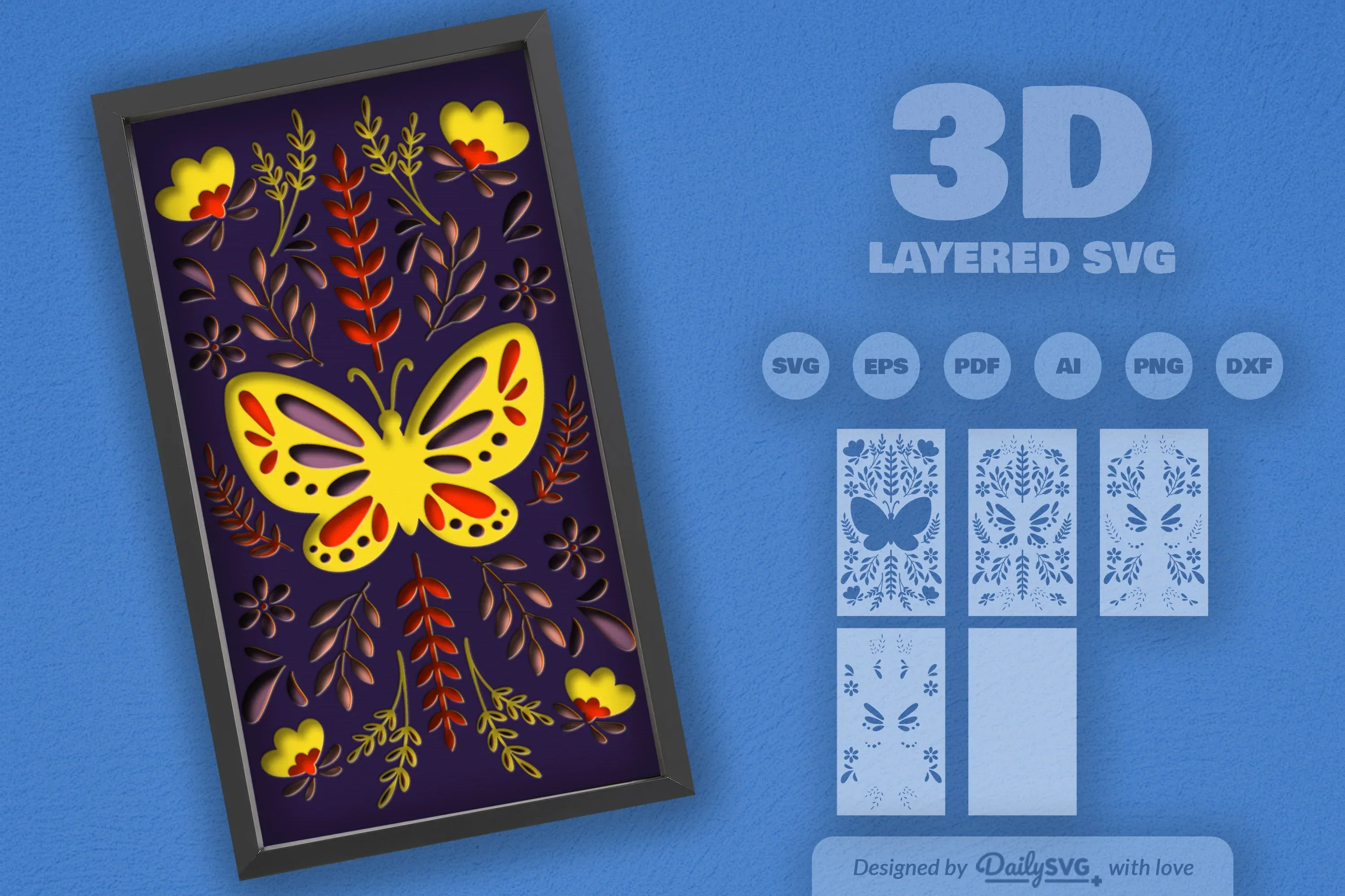 Butterfly Folk Art Papercut SVG Bundle - Image 2
