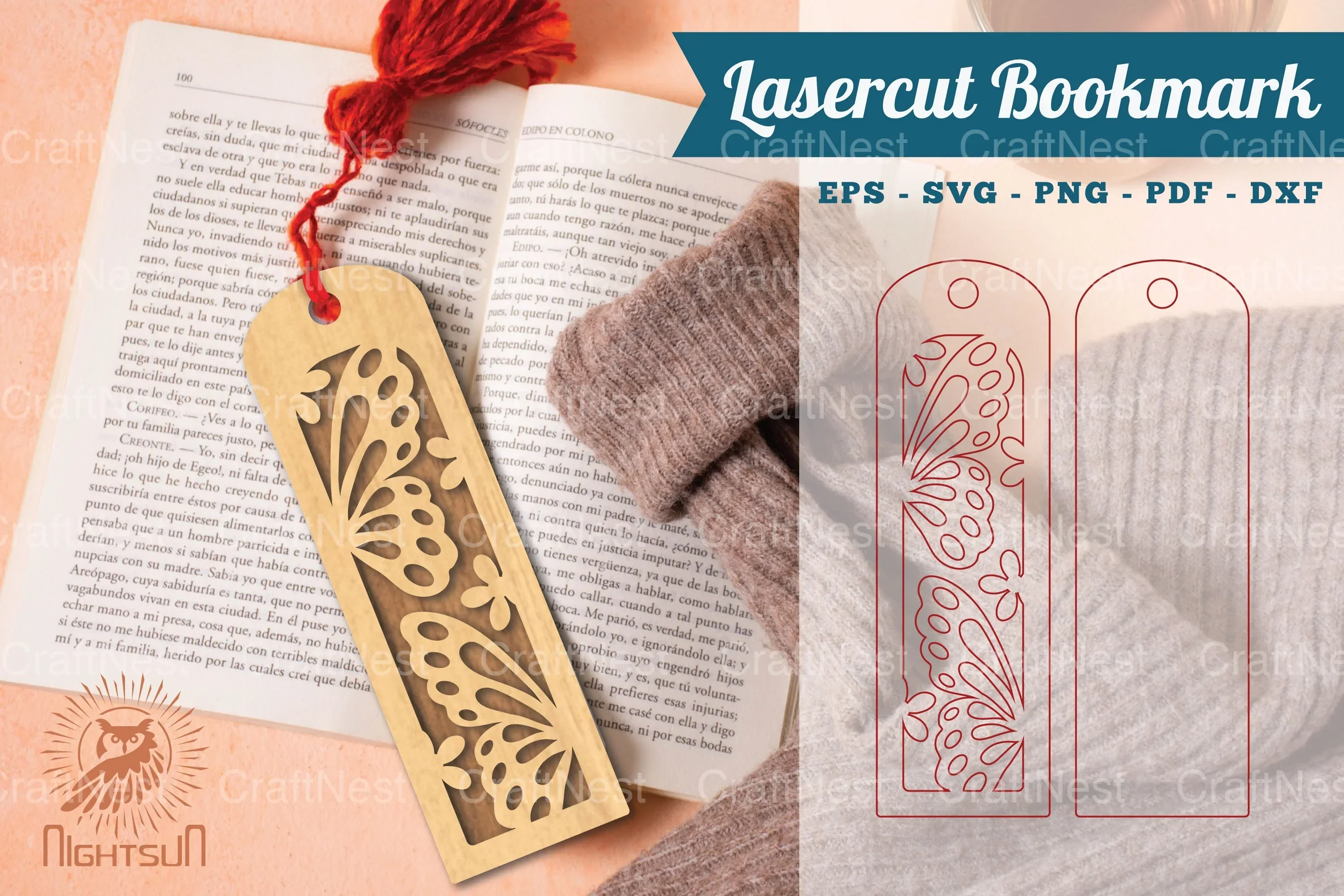 Butterfly Laser Cut Bookmarks Bundle