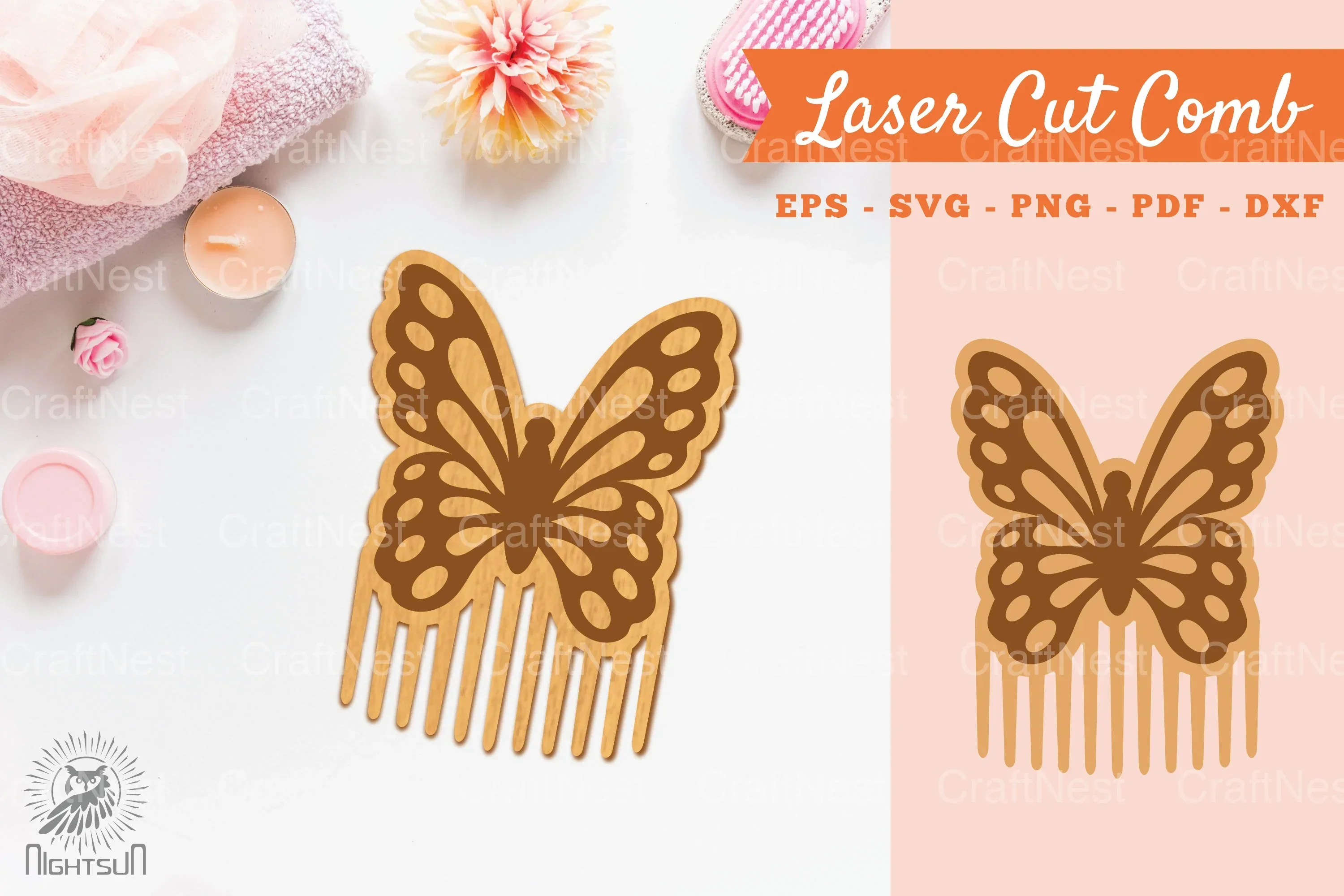 Butterfly Laser Cut Comb Clipart Bundle