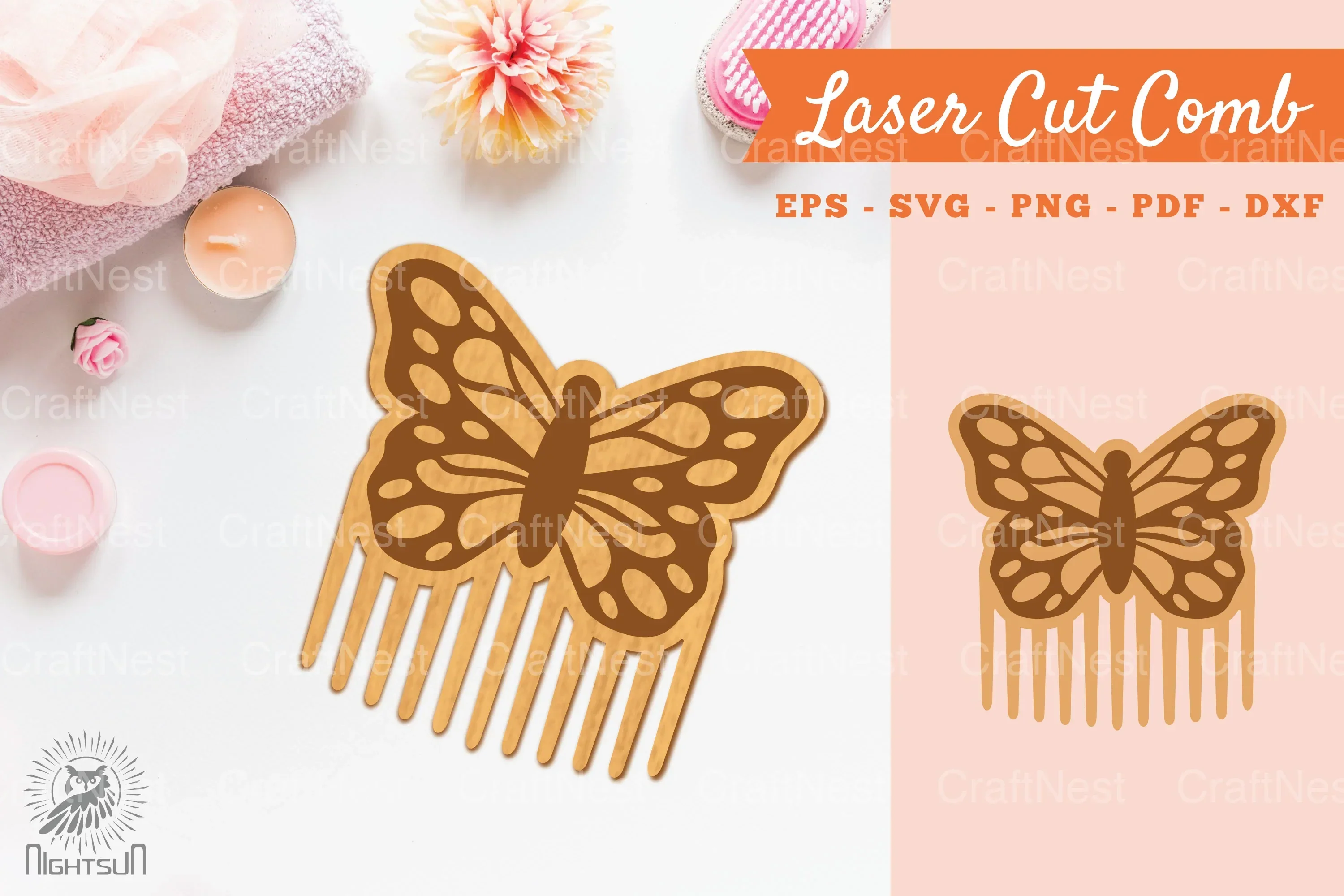 Butterfly Laser Cut Comb SVG Bundle