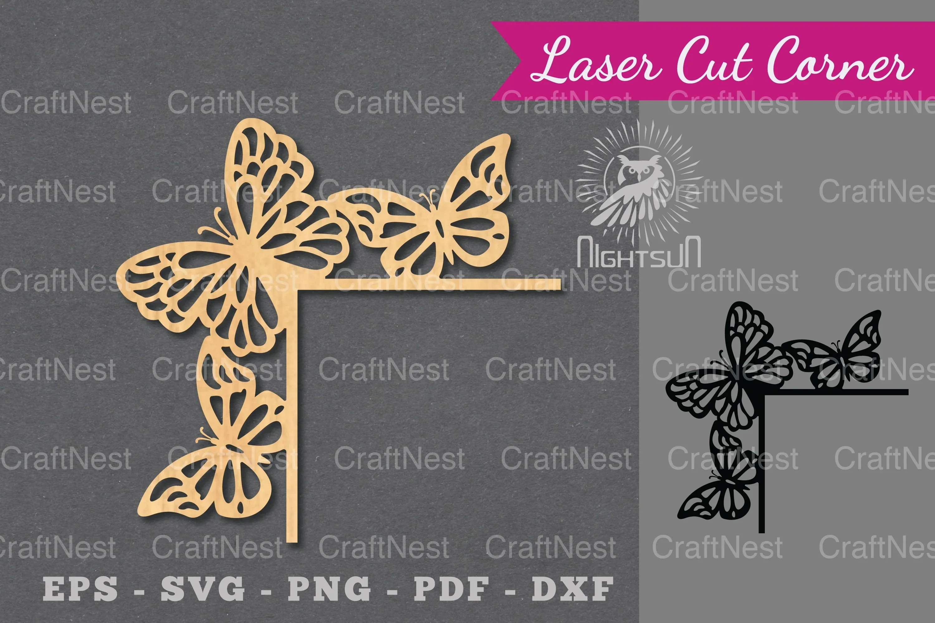 Butterfly Laser Cut Corner Clipart Bundle