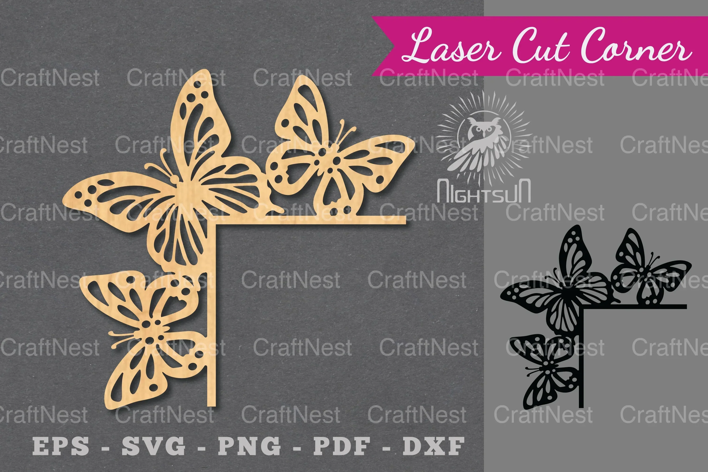 Butterfly Laser Cut Corner Clipart Bundle