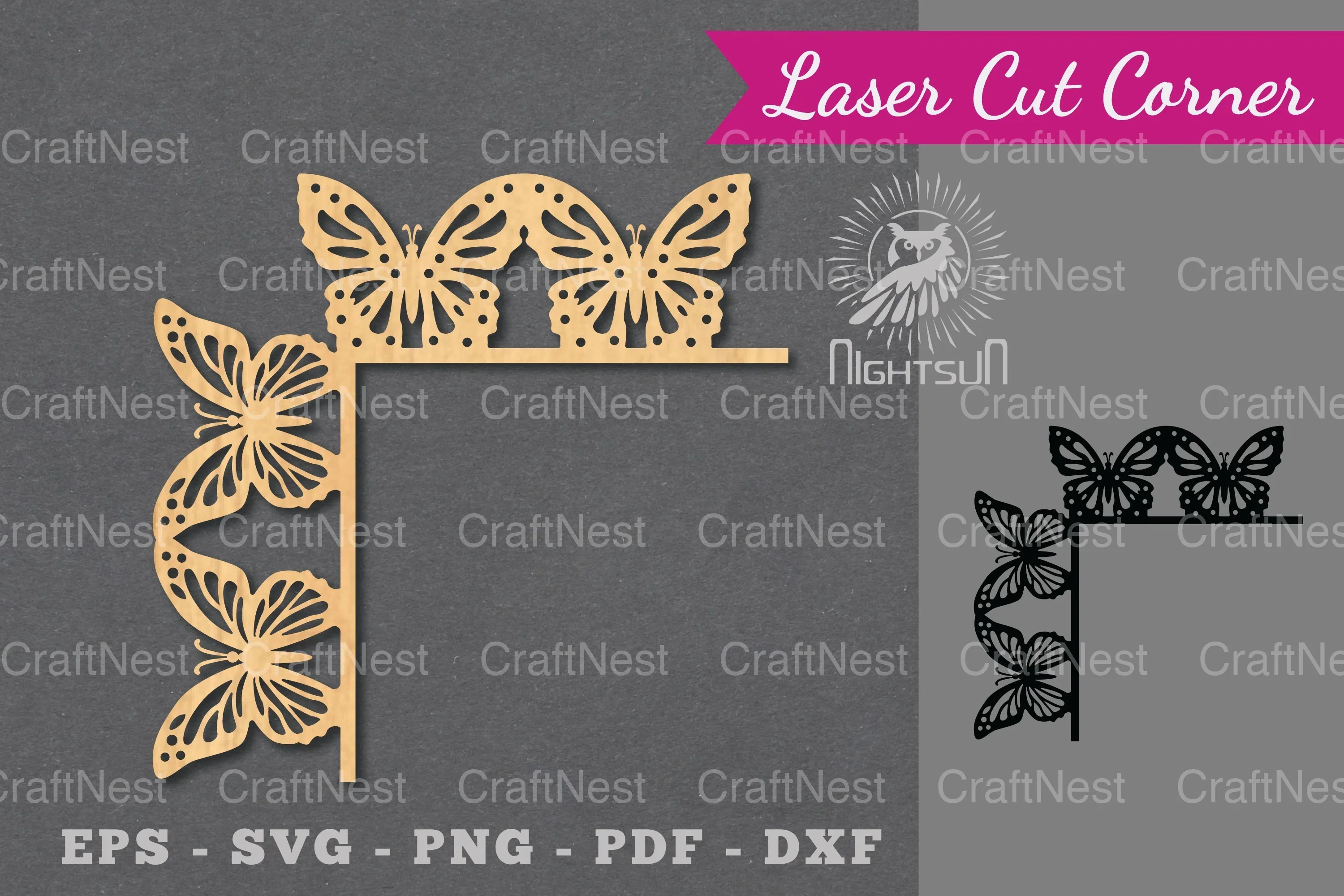Butterfly Laser Cut Corner Design Bundle
