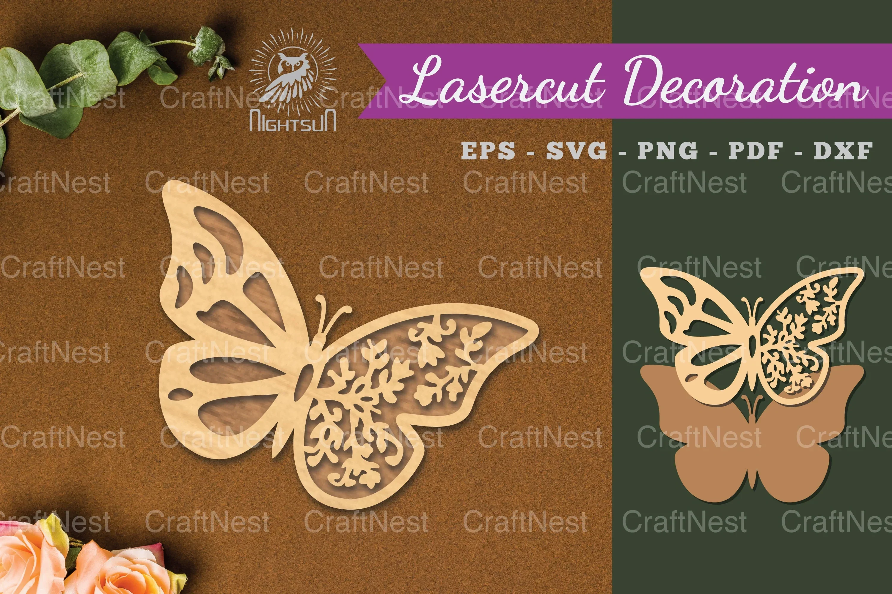 Butterfly Laser Cut Decoration Clipart Bundle