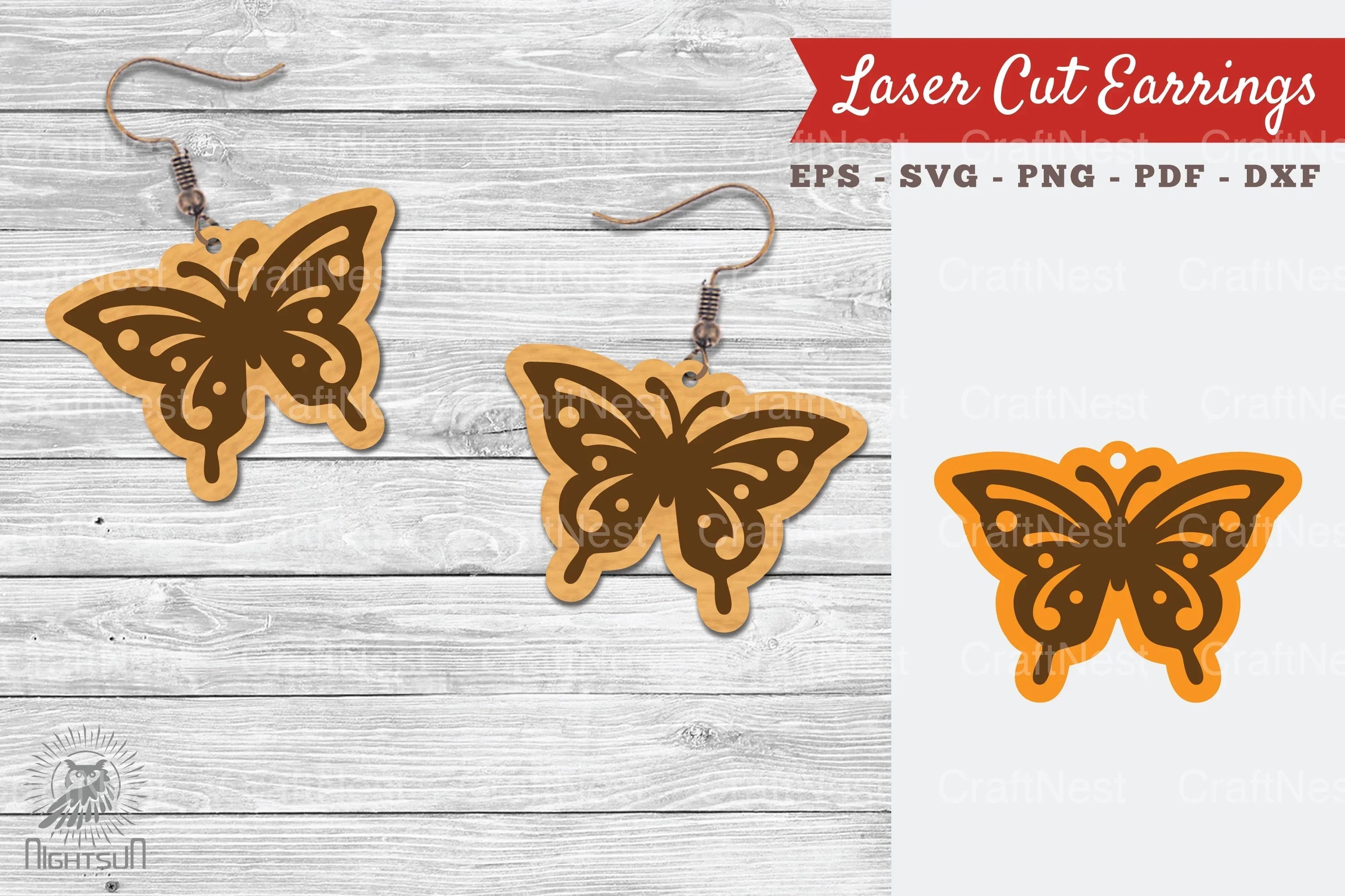 Butterfly Laser Cut Earrings SVG Bundle