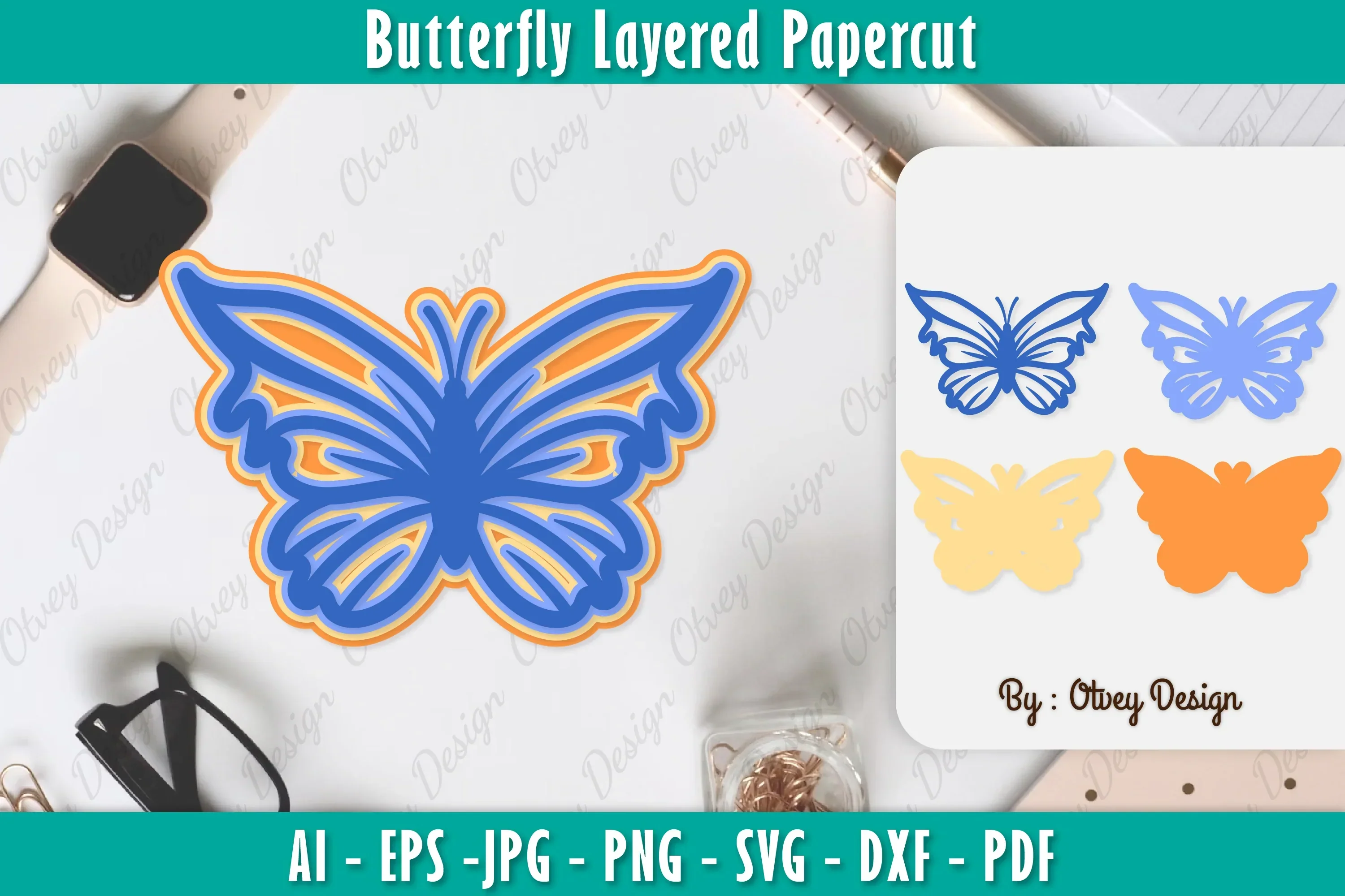 Butterfly Layered Papercut SVG Bundle