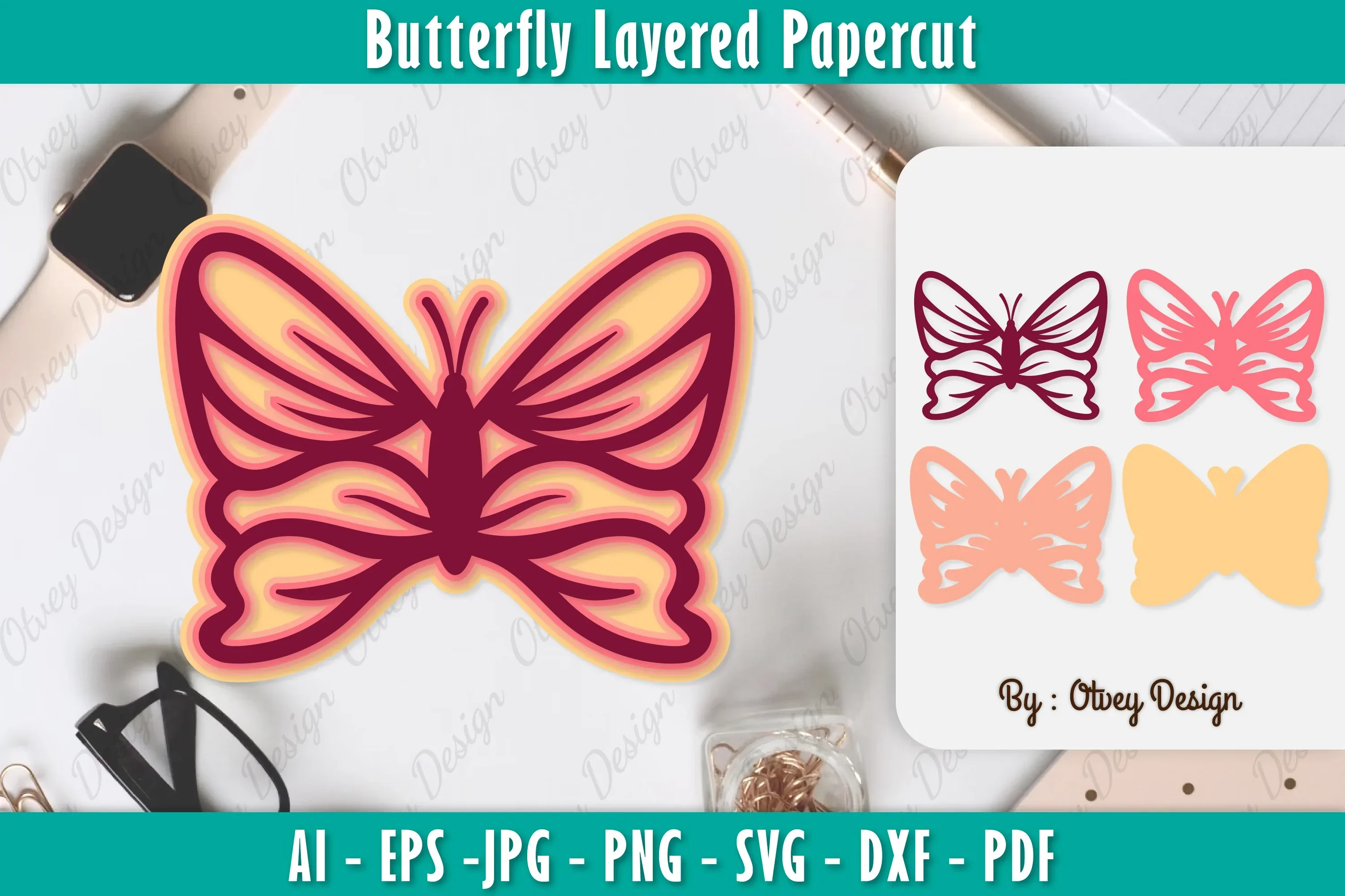Butterfly Layered Papercut SVG Bundle