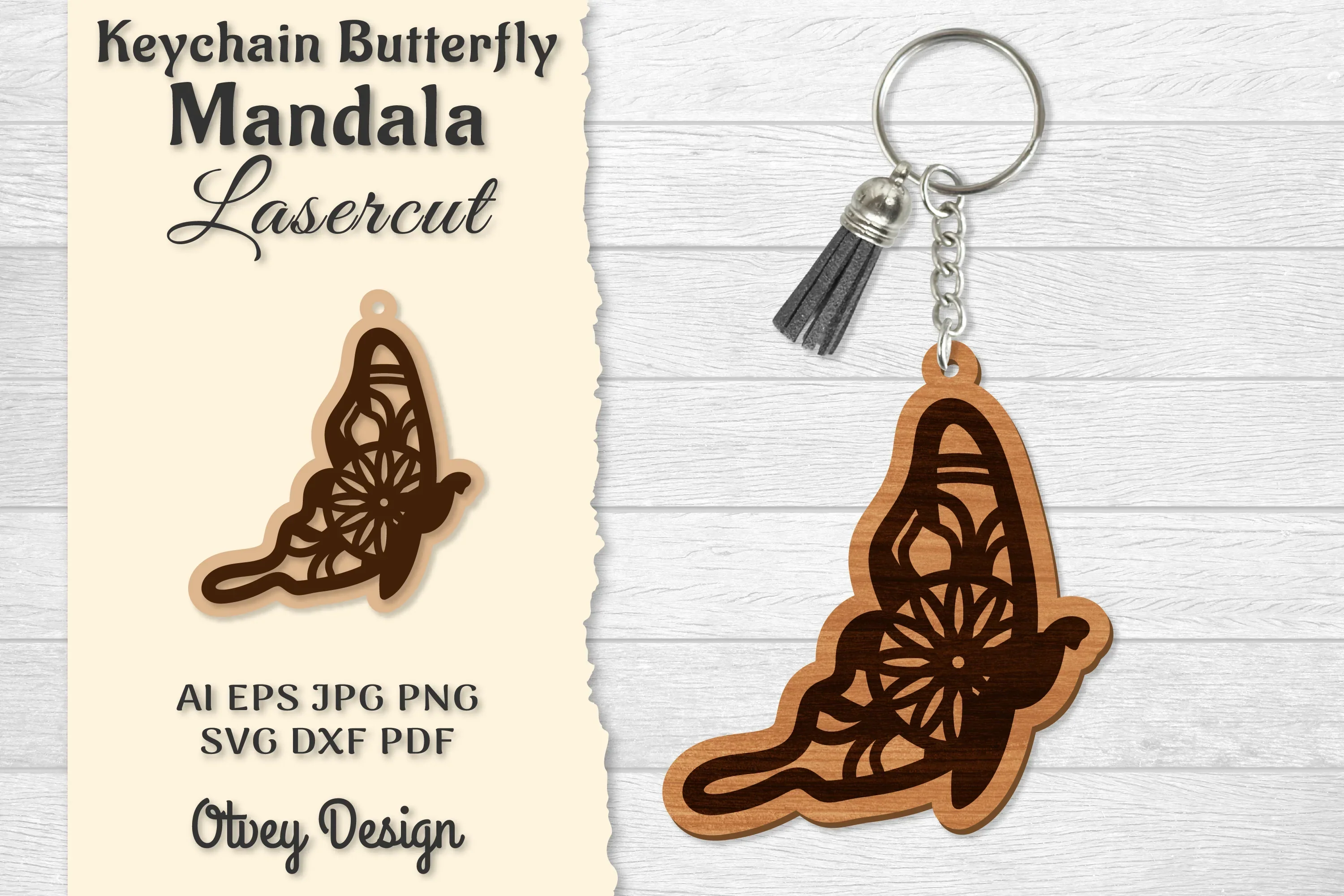 Butterfly Mandala Keychain SVG Bundle