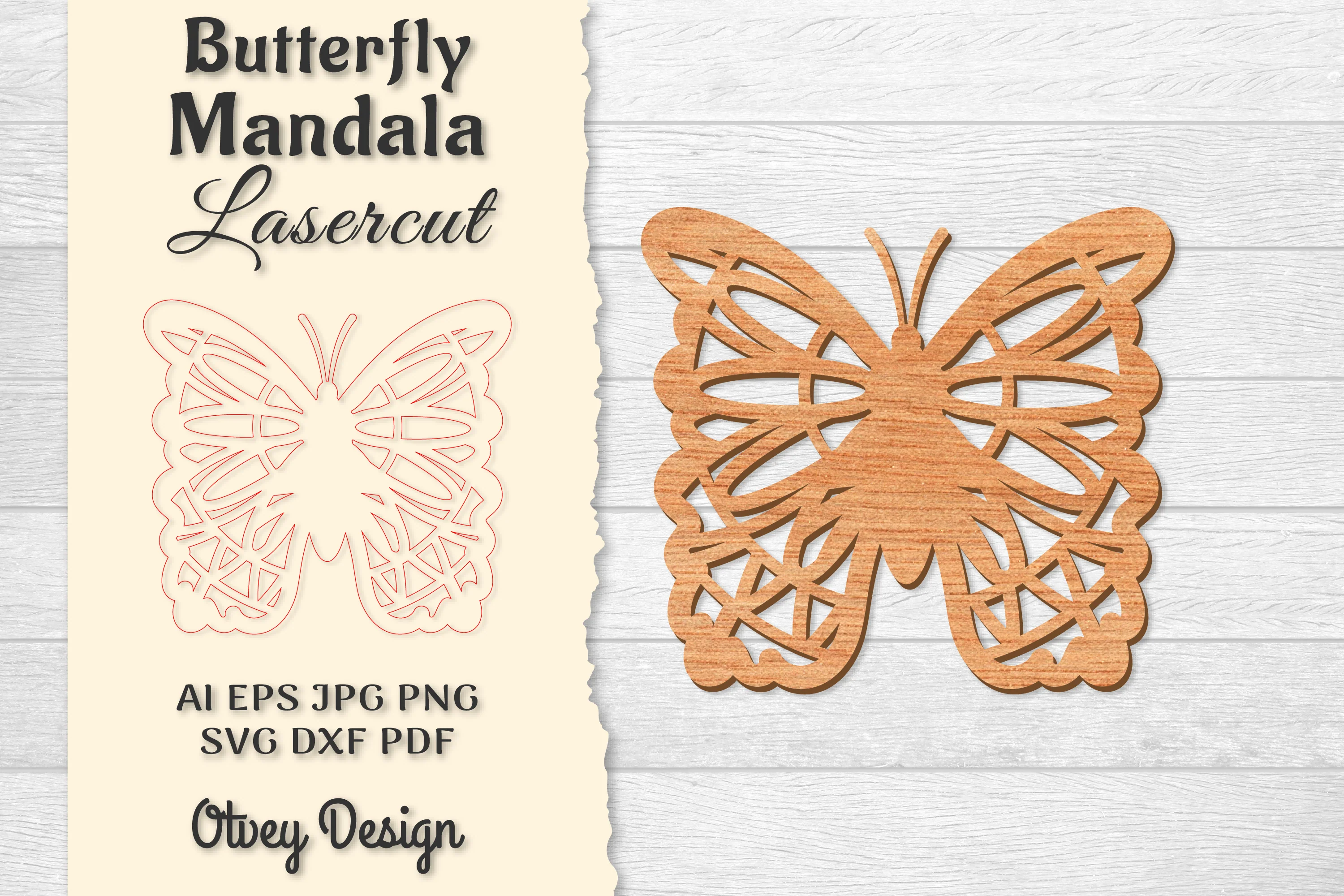 Butterfly Mandala Lasercut SVG Bundle