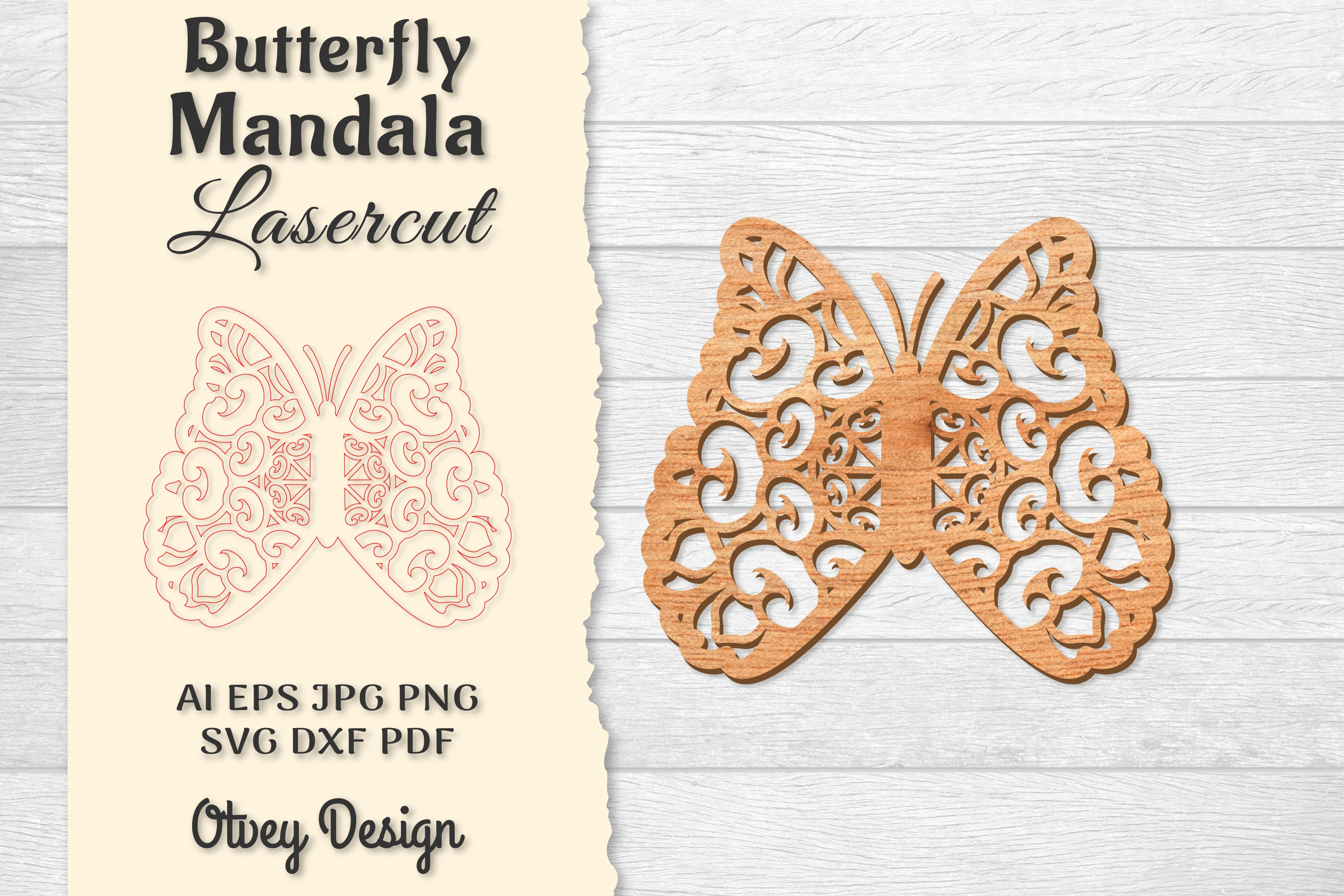 Butterfly Mandala Lasercut SVG Bundle