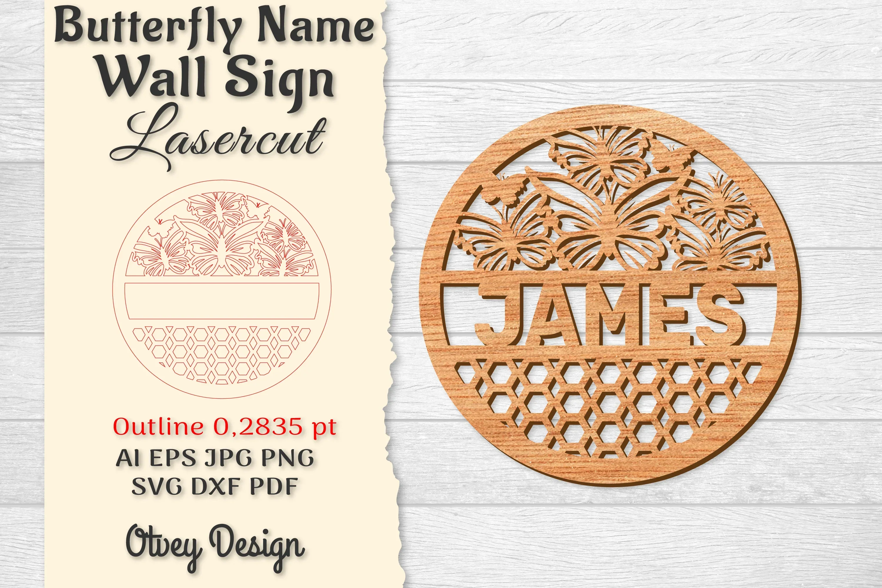 Butterfly Name Wall Art Sign SVG Bundle