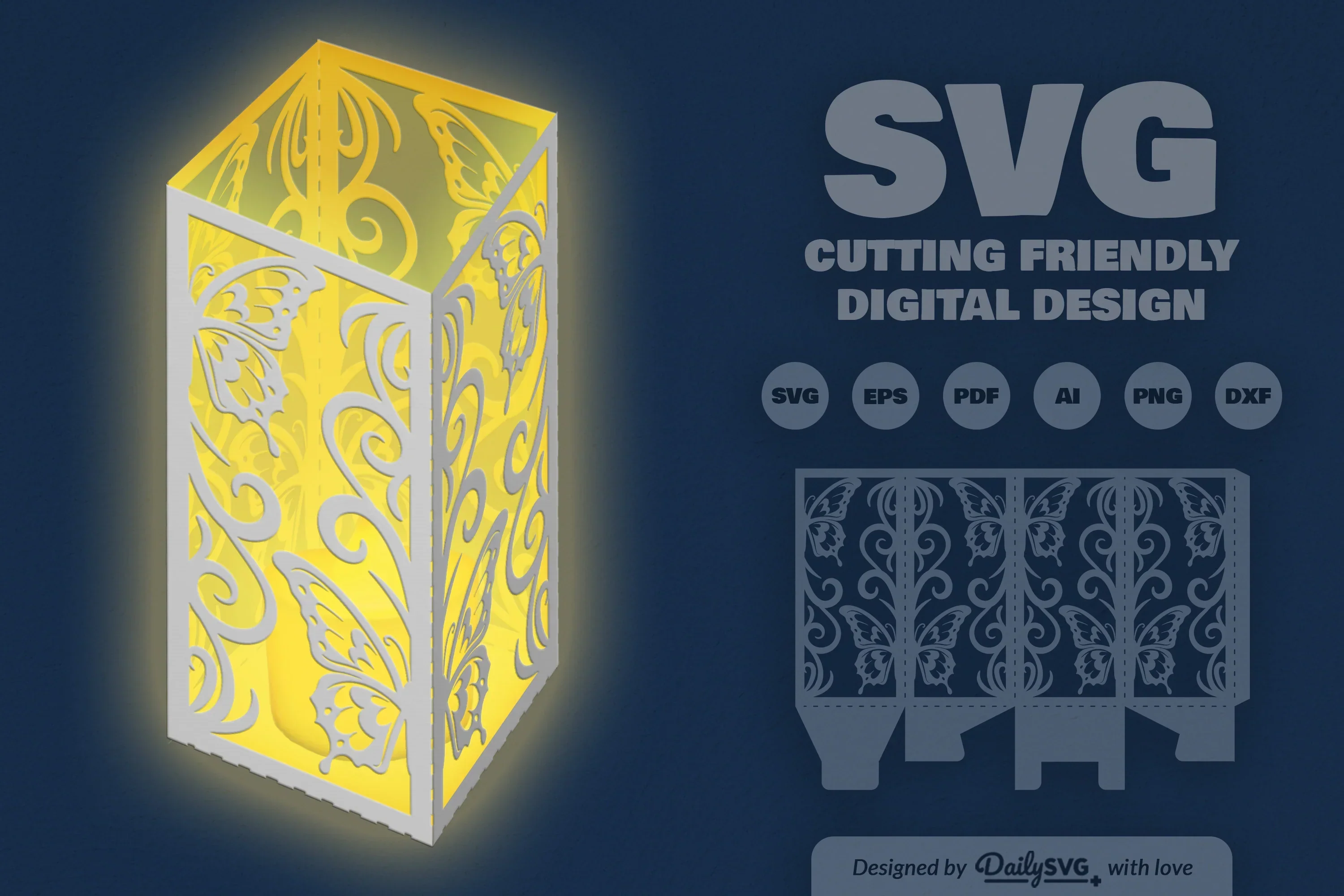 Butterfly Ornament Lantern Paper Cut Clipart - Image 11