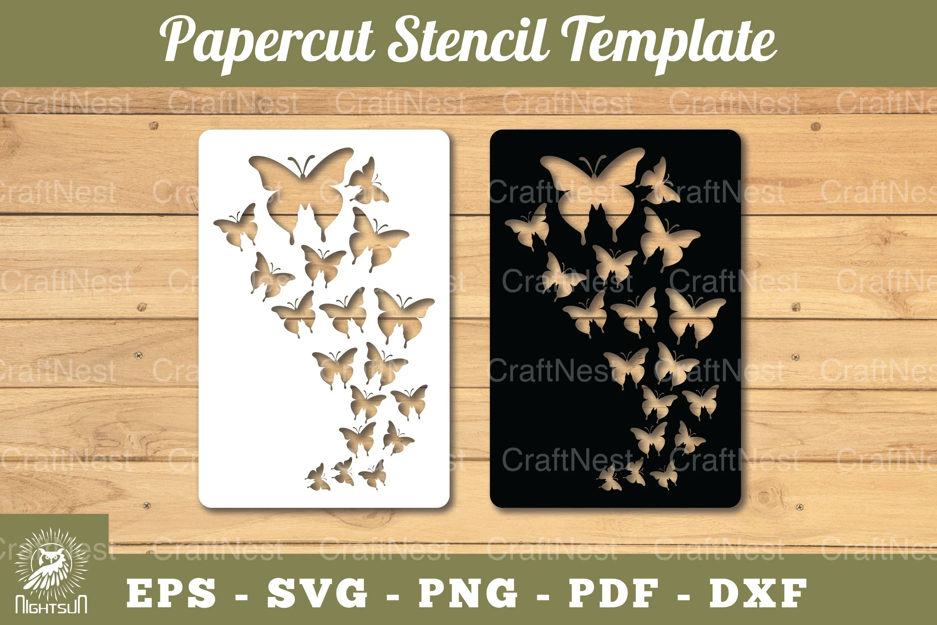 Butterfly Paper Cut Stencil Clipart Bundle