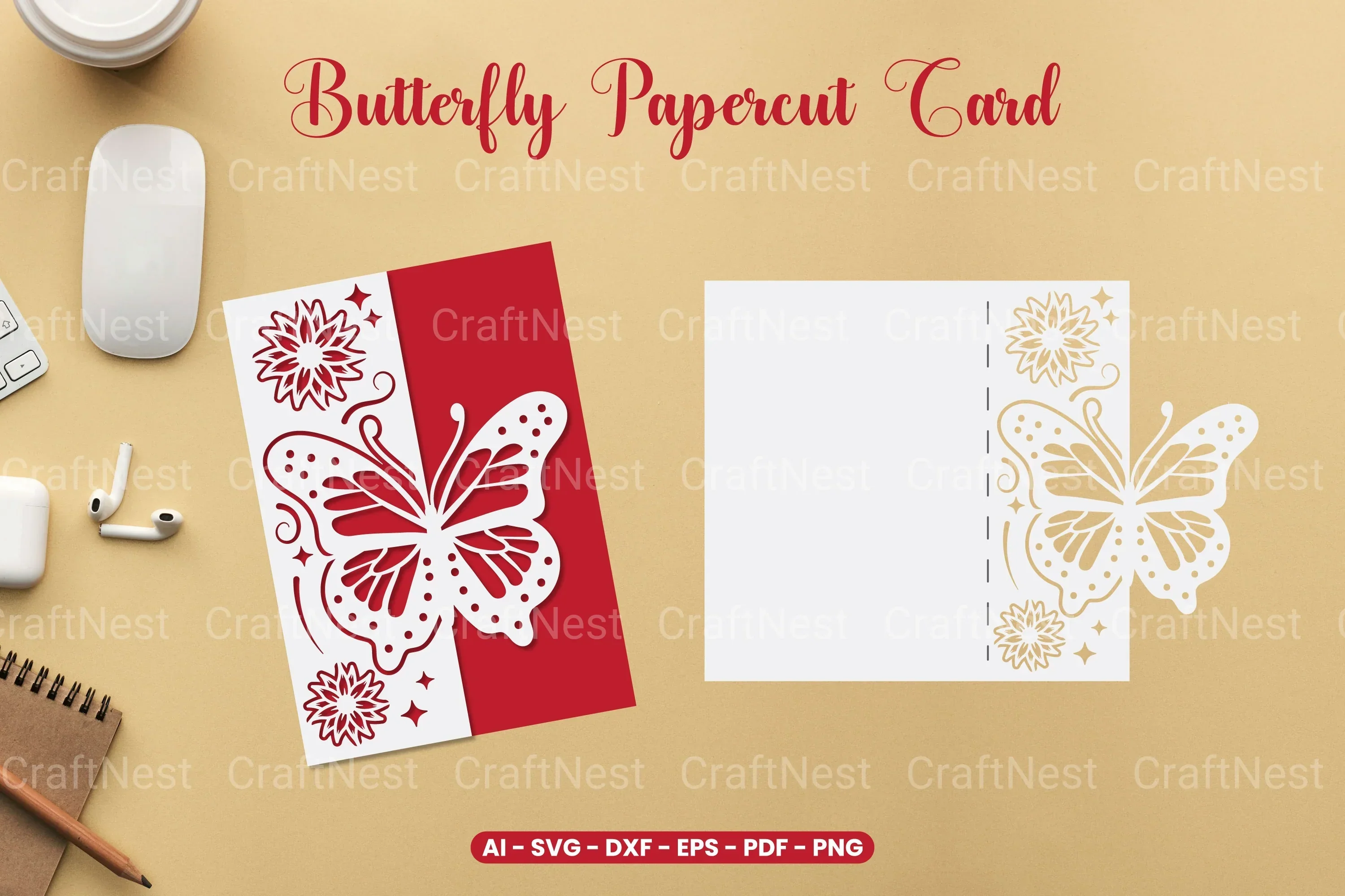 Butterfly Papercut Card SVG Bundle