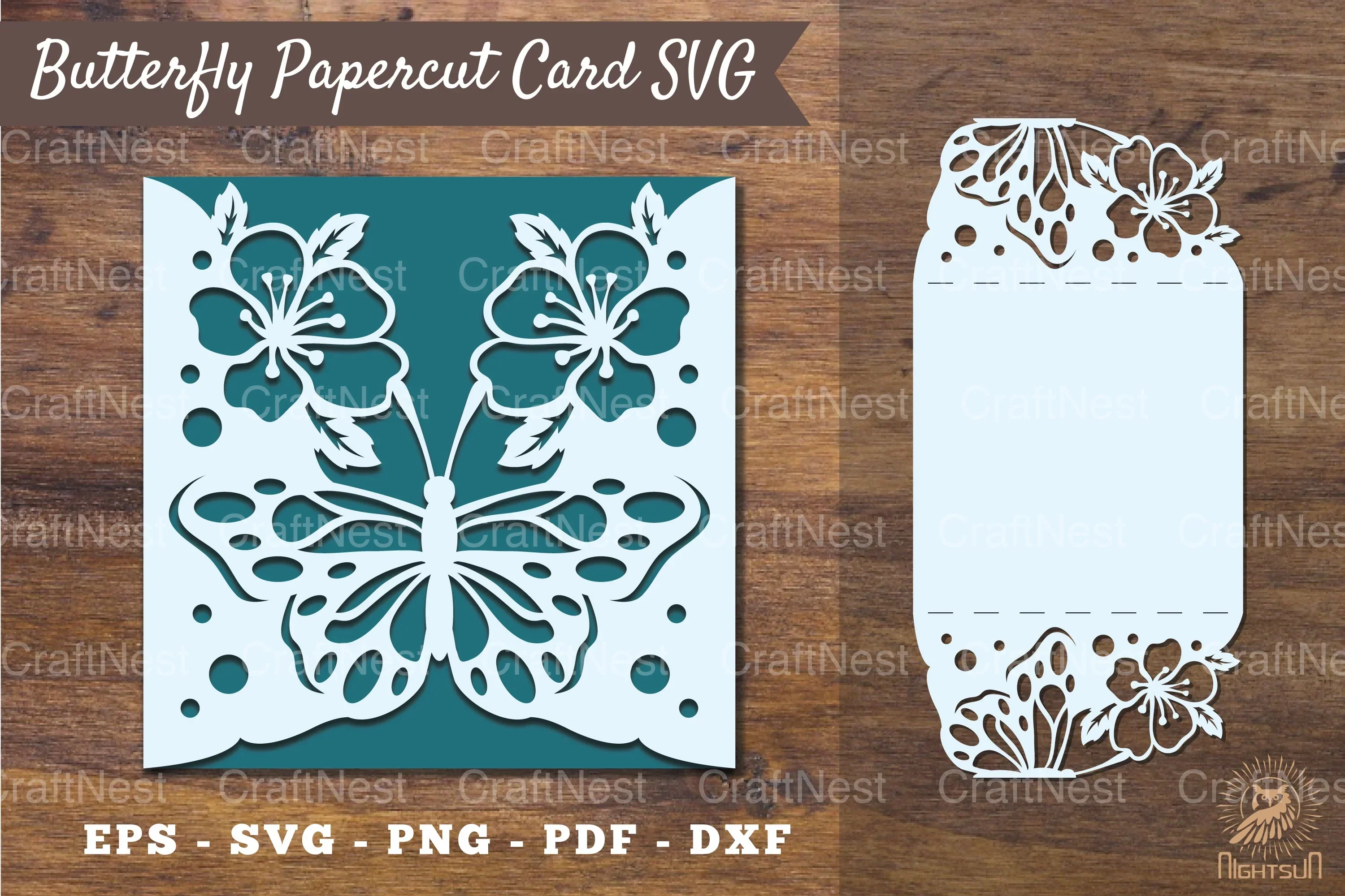 Butterfly Papercut Card Template SVG - Clipart Bundle
