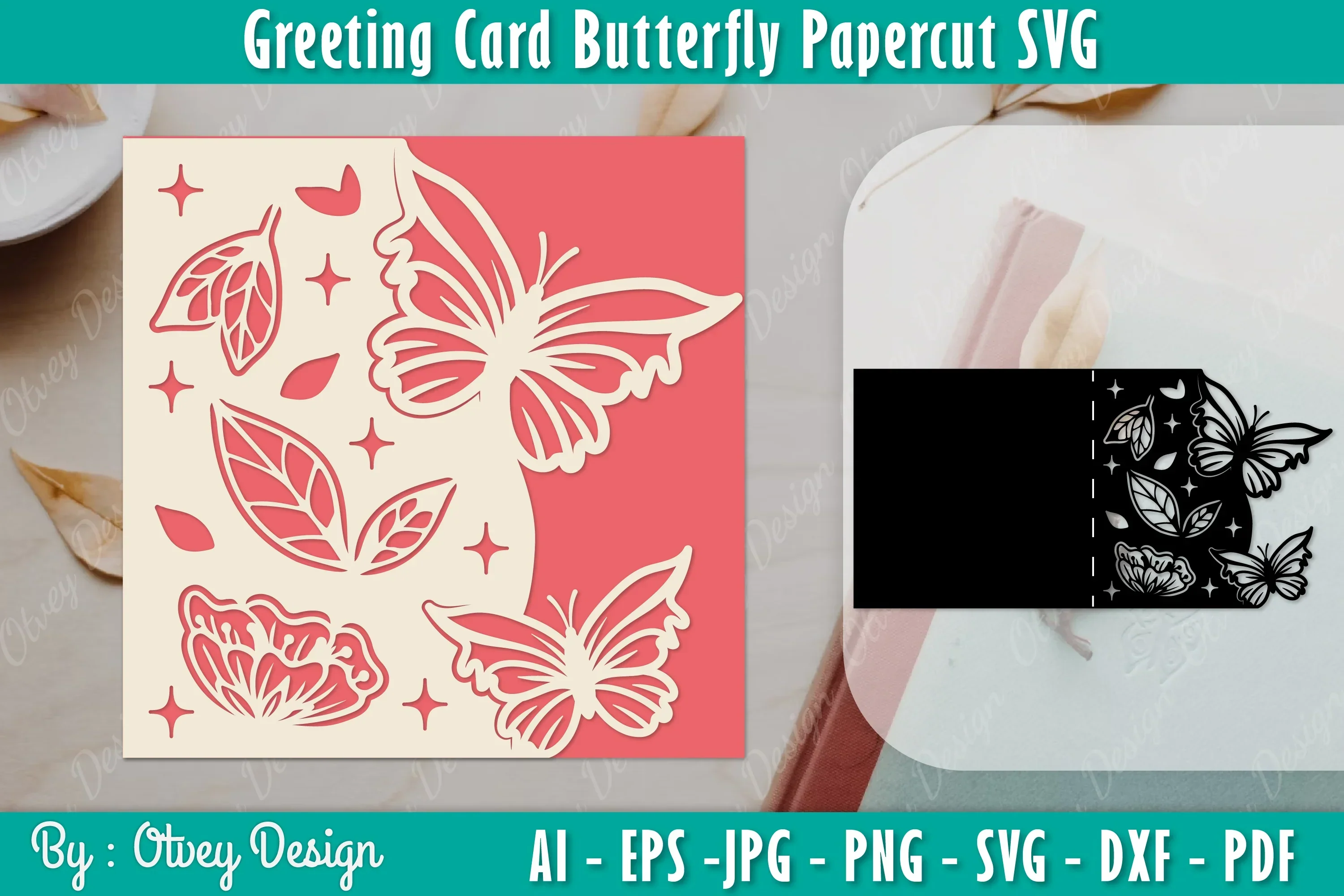 Butterfly Papercut Greeting Card SVG Bundle