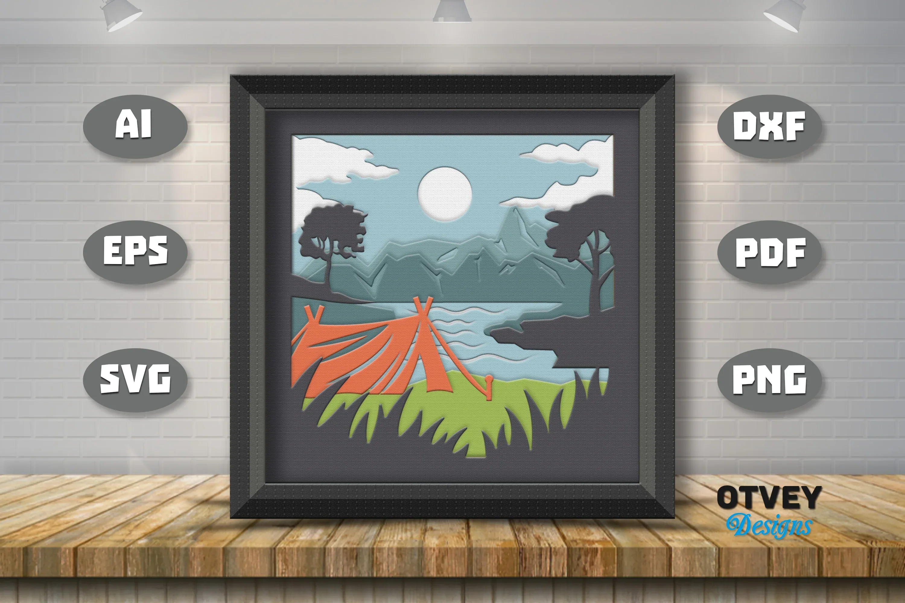 Camping 3D Shadowbox Layered SVG Bundle