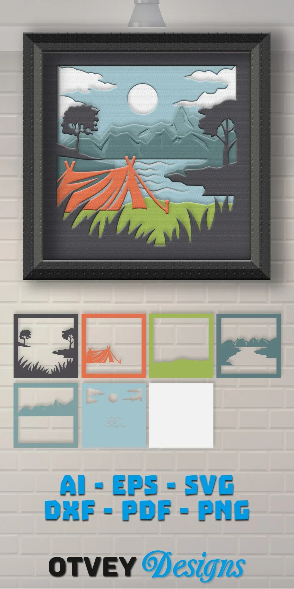 Camping 3D Shadowbox Layered SVG Bundle - Image 4