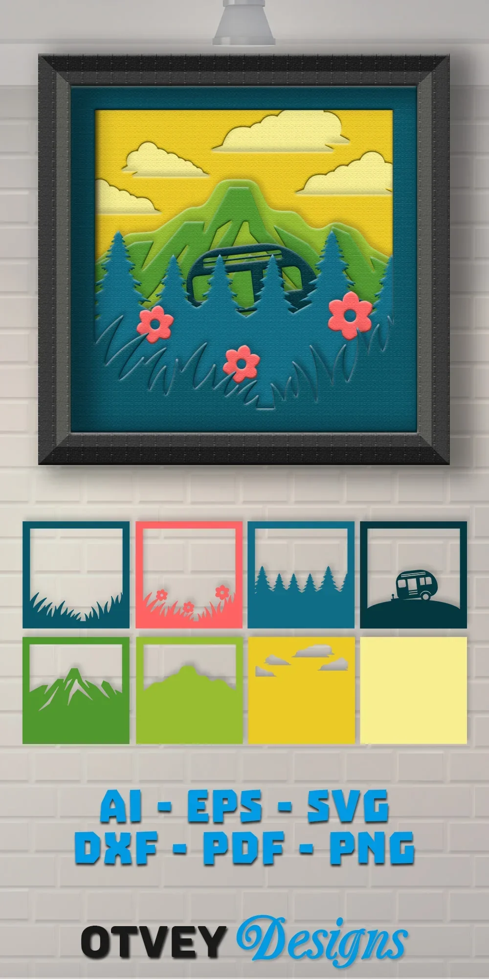 Camping 3D Shadowbox Layered SVG Bundle - Image 4