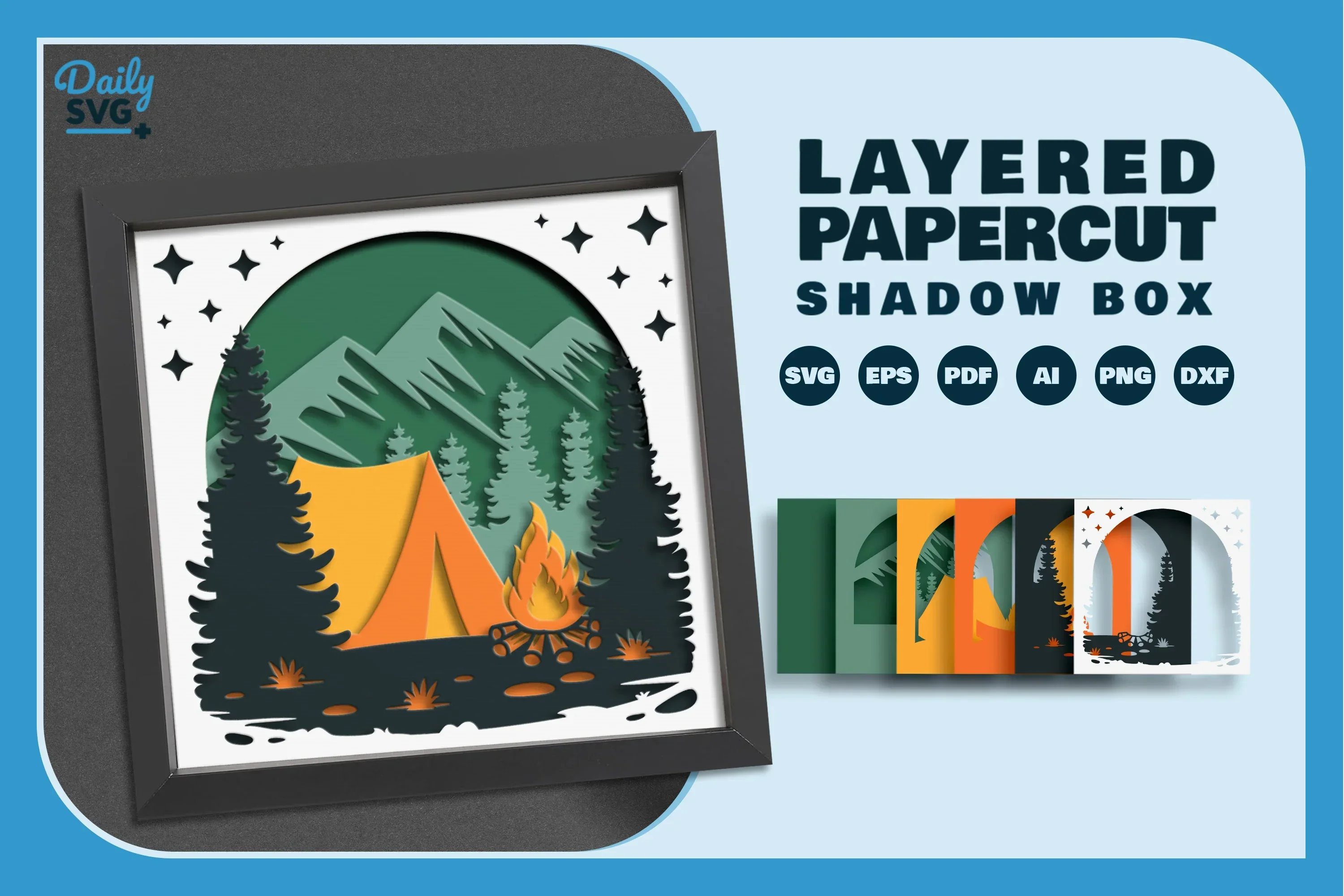 Camping Papercut SVG Bundle for Crafting - Image 2