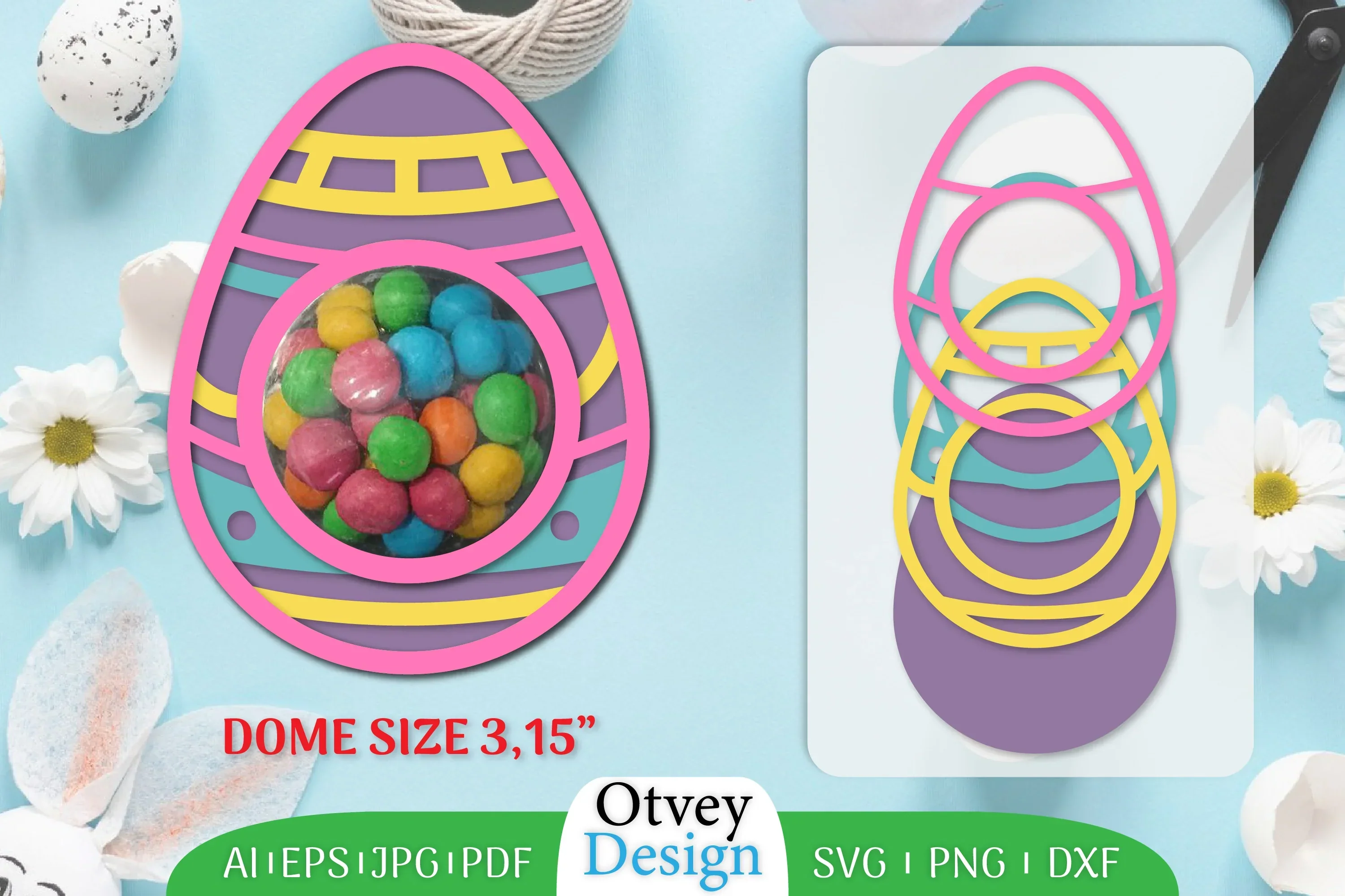 Candy Dome Easter Eggs SVG Bundle