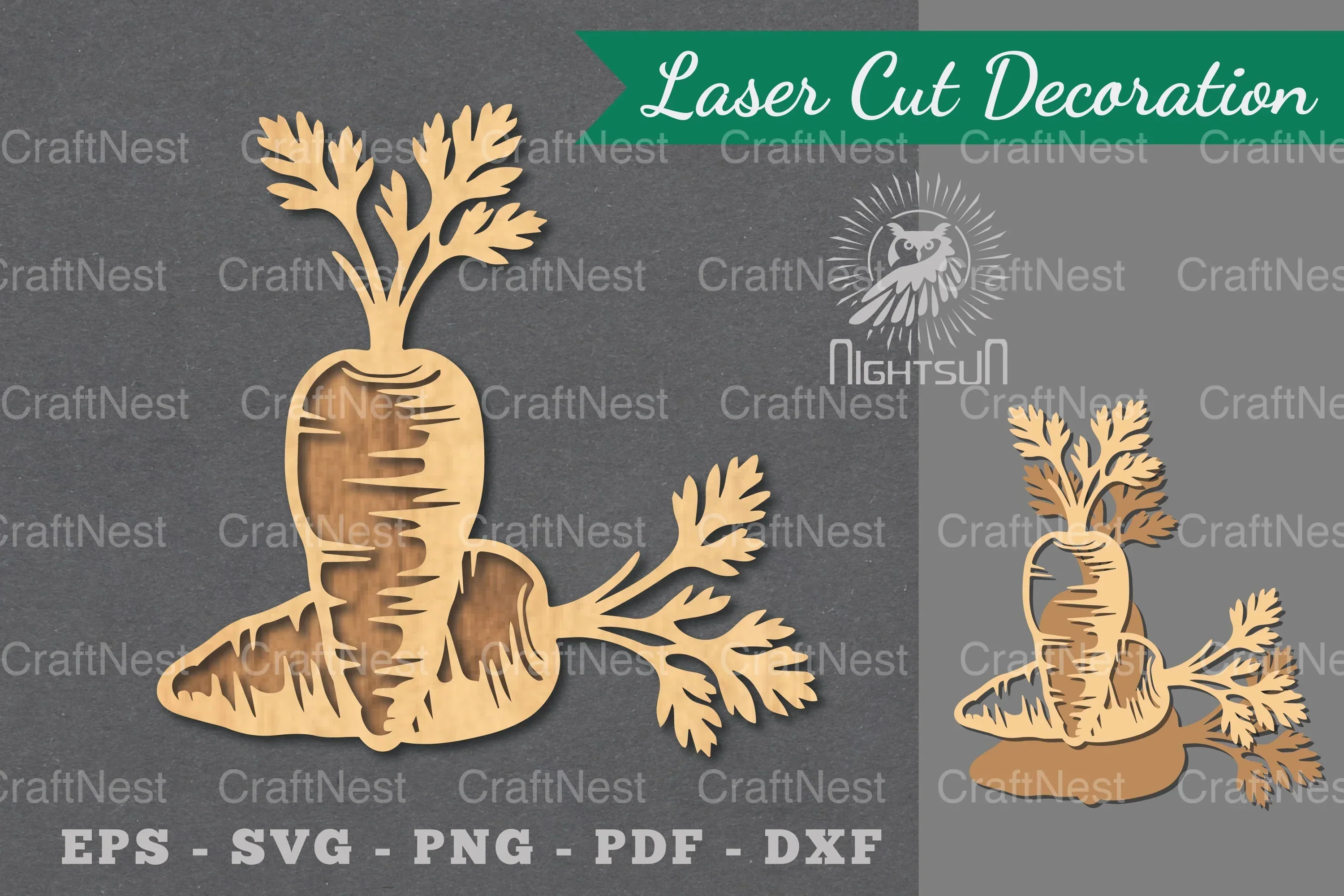 Carrot Laser Cut Decoration Clipart Bundle