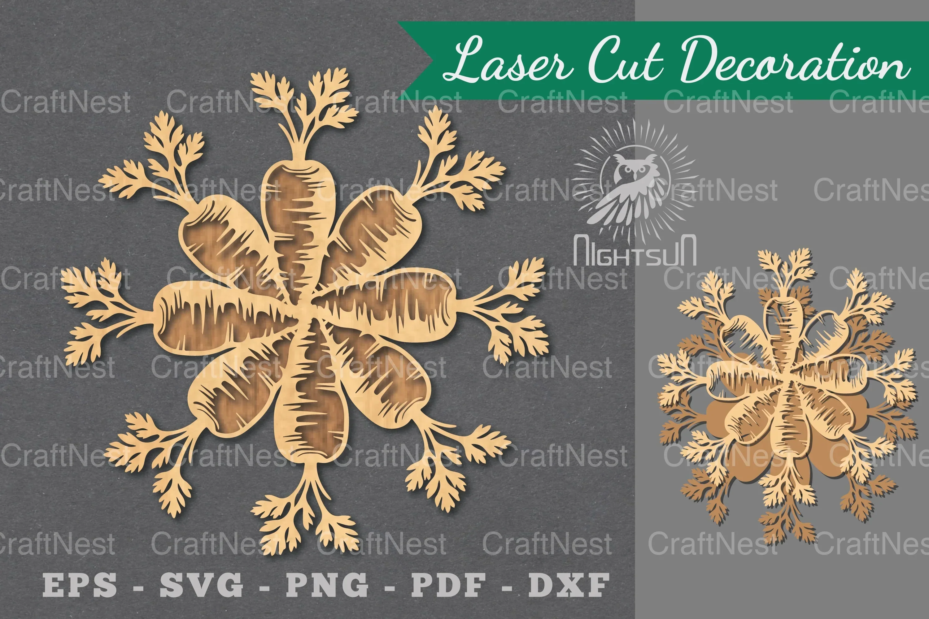 Carrot Laser Cut Decoration Clipart Bundle