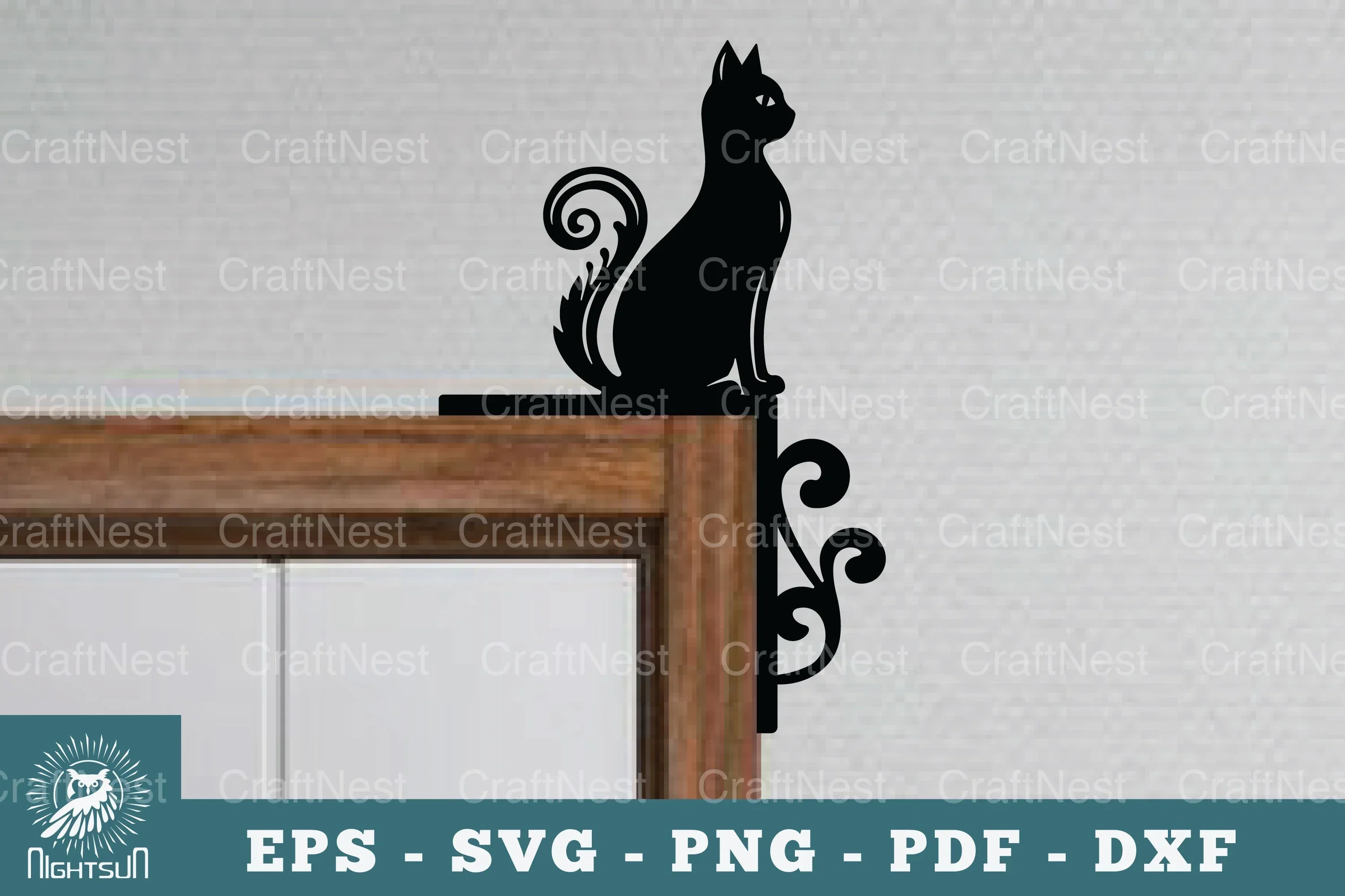 Cat Door Corner Lasercut SVG Bundle