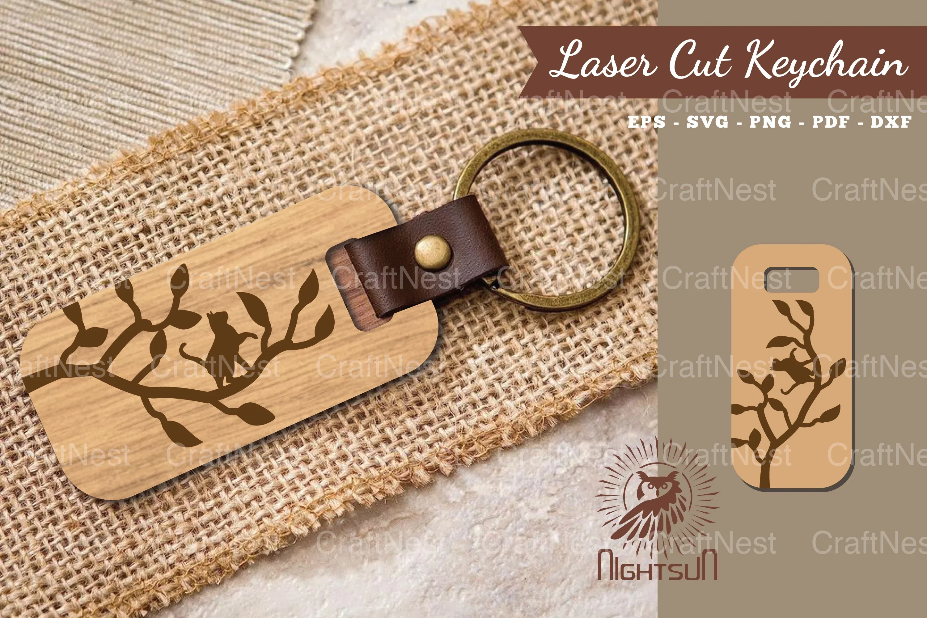 Cat Laser Cut Keychain SVG Bundle