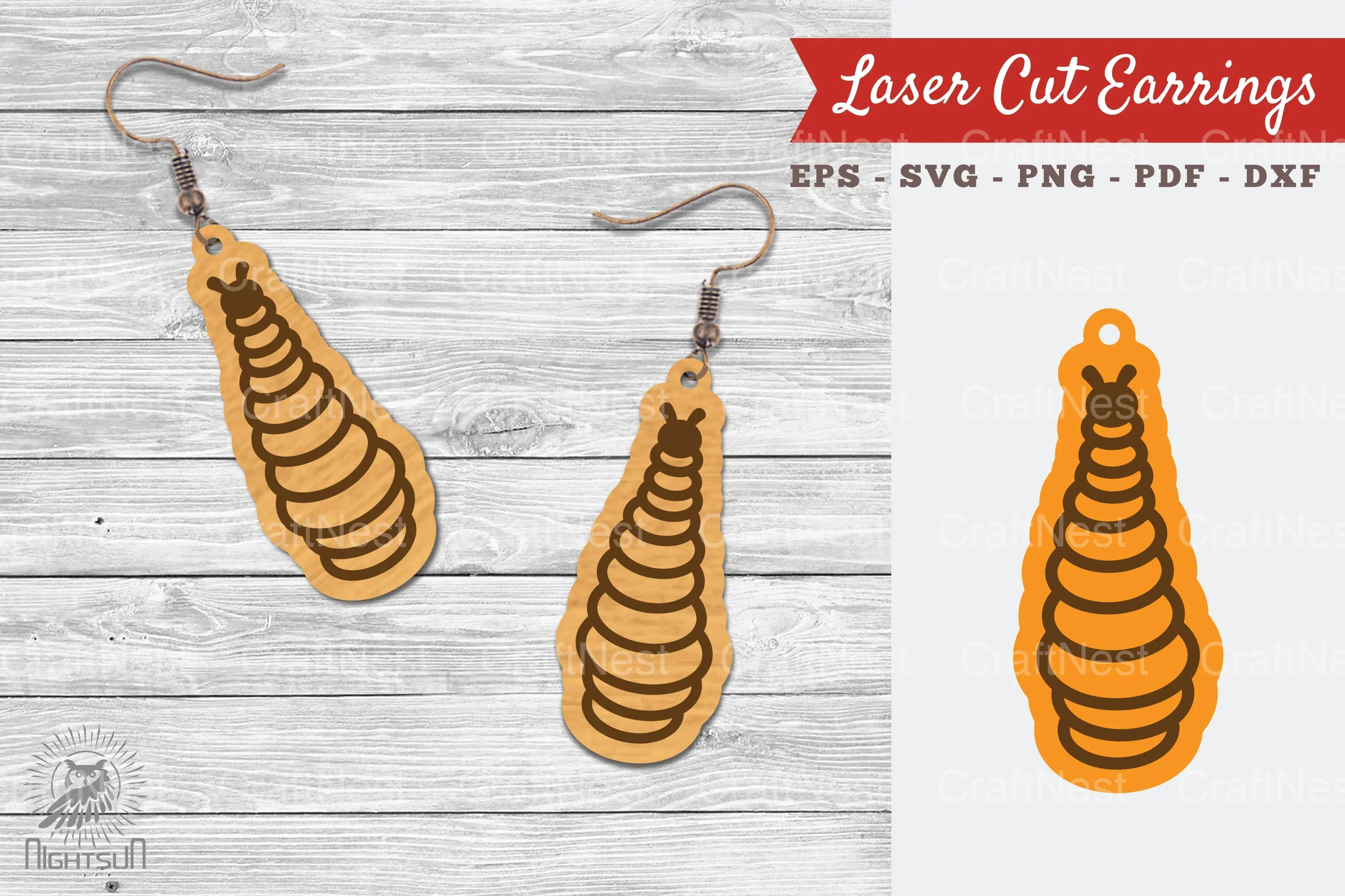 Caterpillar Laser Cut Earrings SVG Bundle