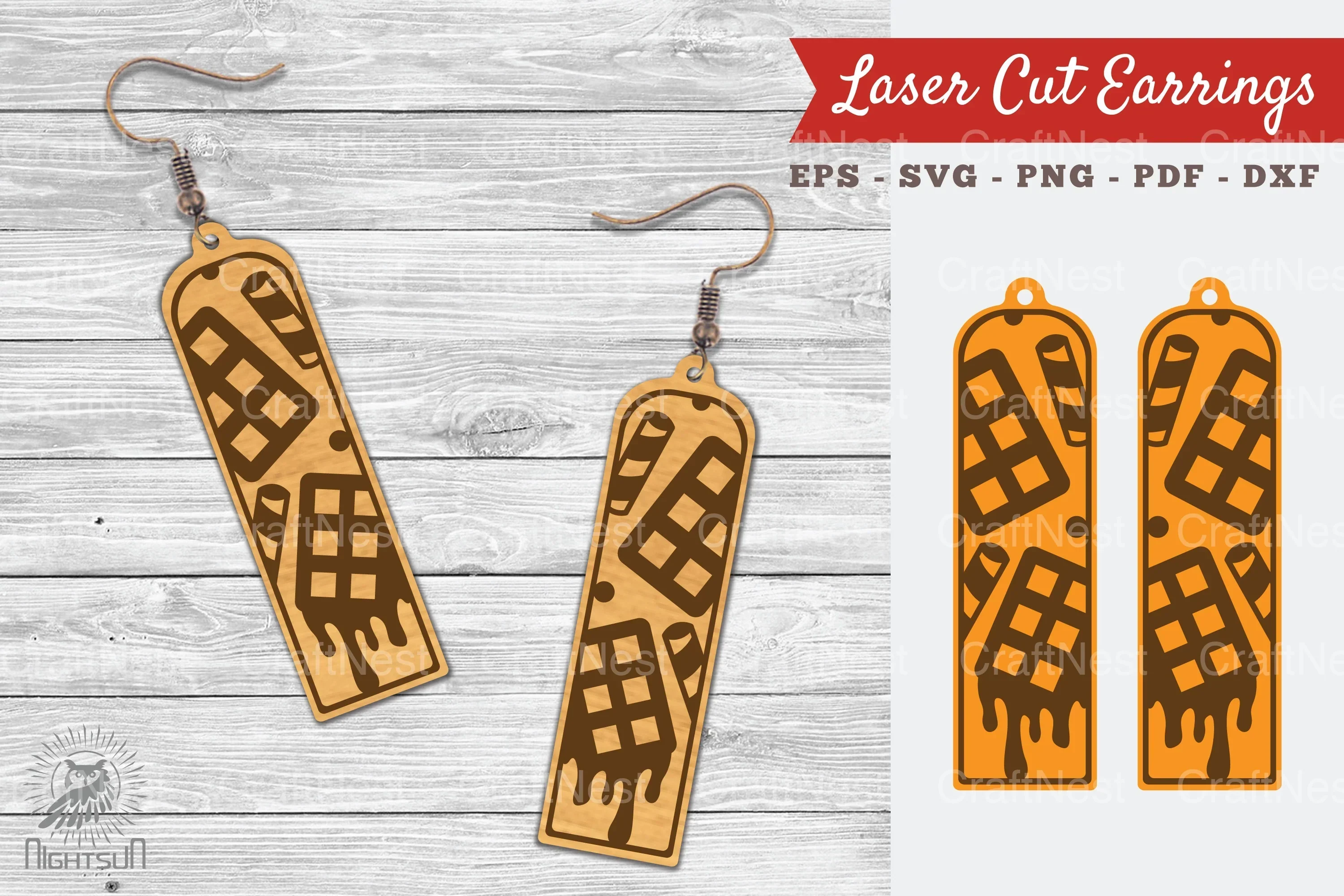 Chocolate Bar Laser Cut Earrings SVG Bundle