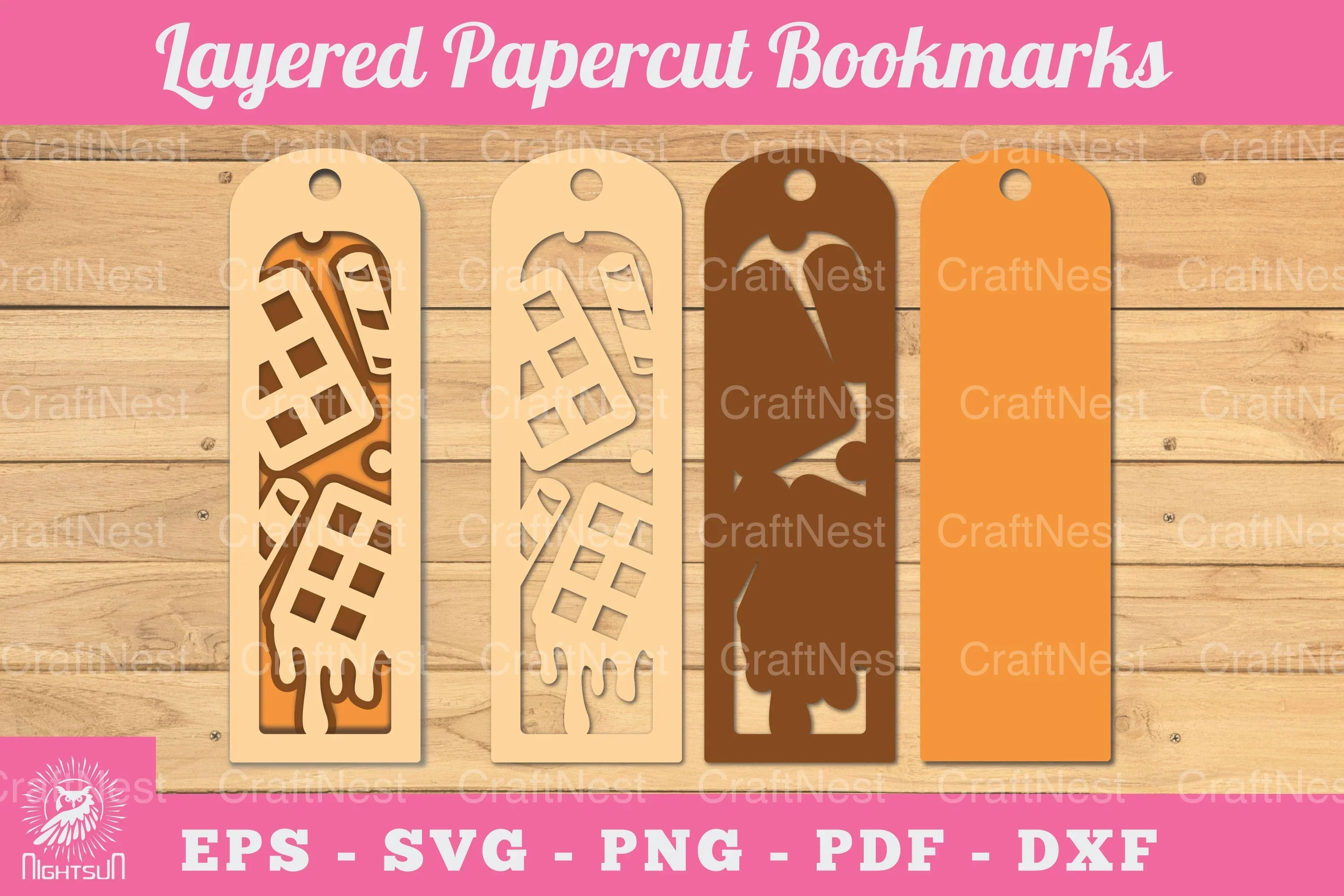 Chocolate Papercut Bookmark SVG Bundle