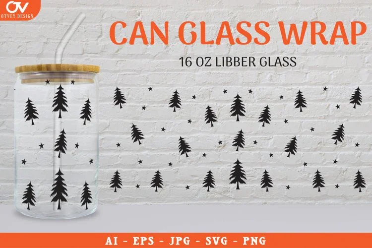 Christmas 16 oz Libbey Beer Glass Can Wrap SVG Bundle
