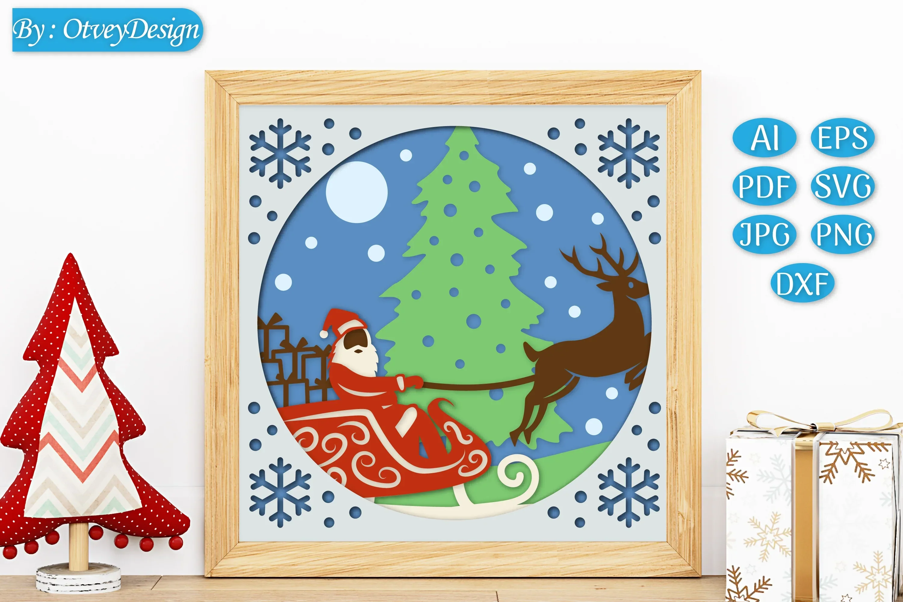 Christmas 3D Shadow Box Layered Papercut SVG Bundle - Image 2