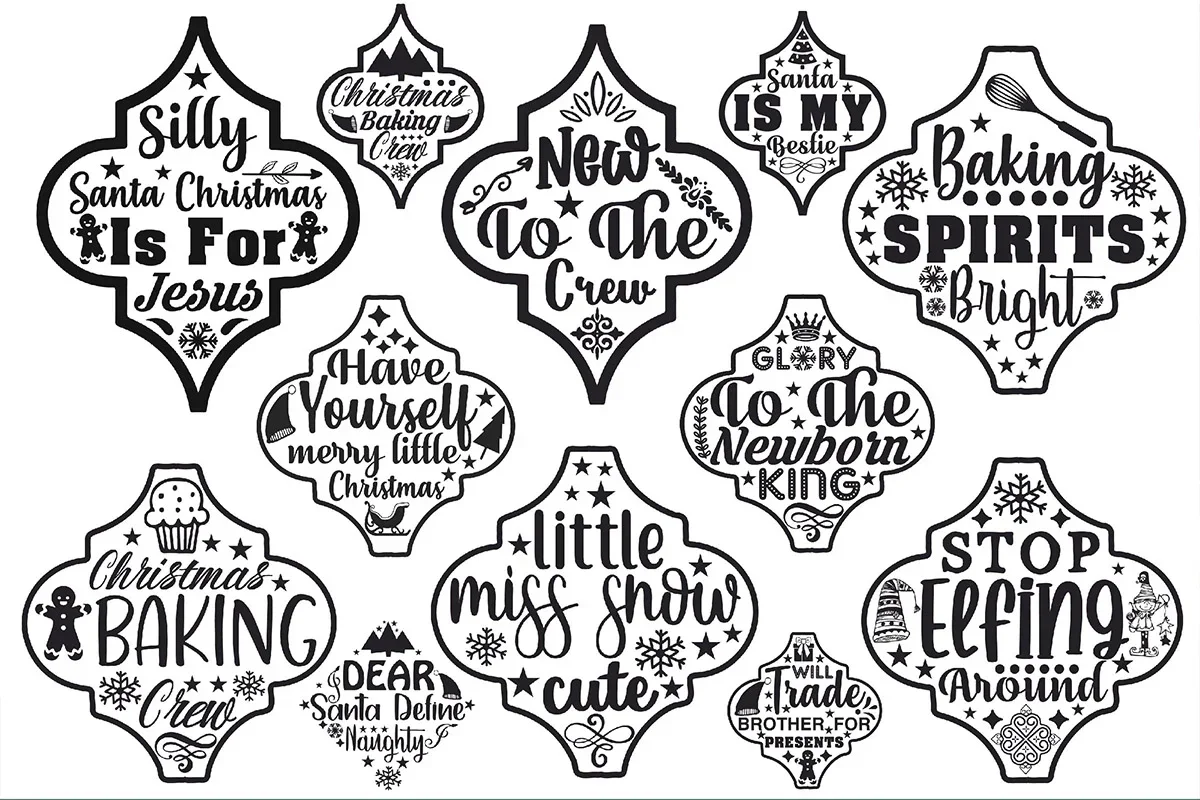 Christmas Arabesque Ornament SVG Bundle - Image 3