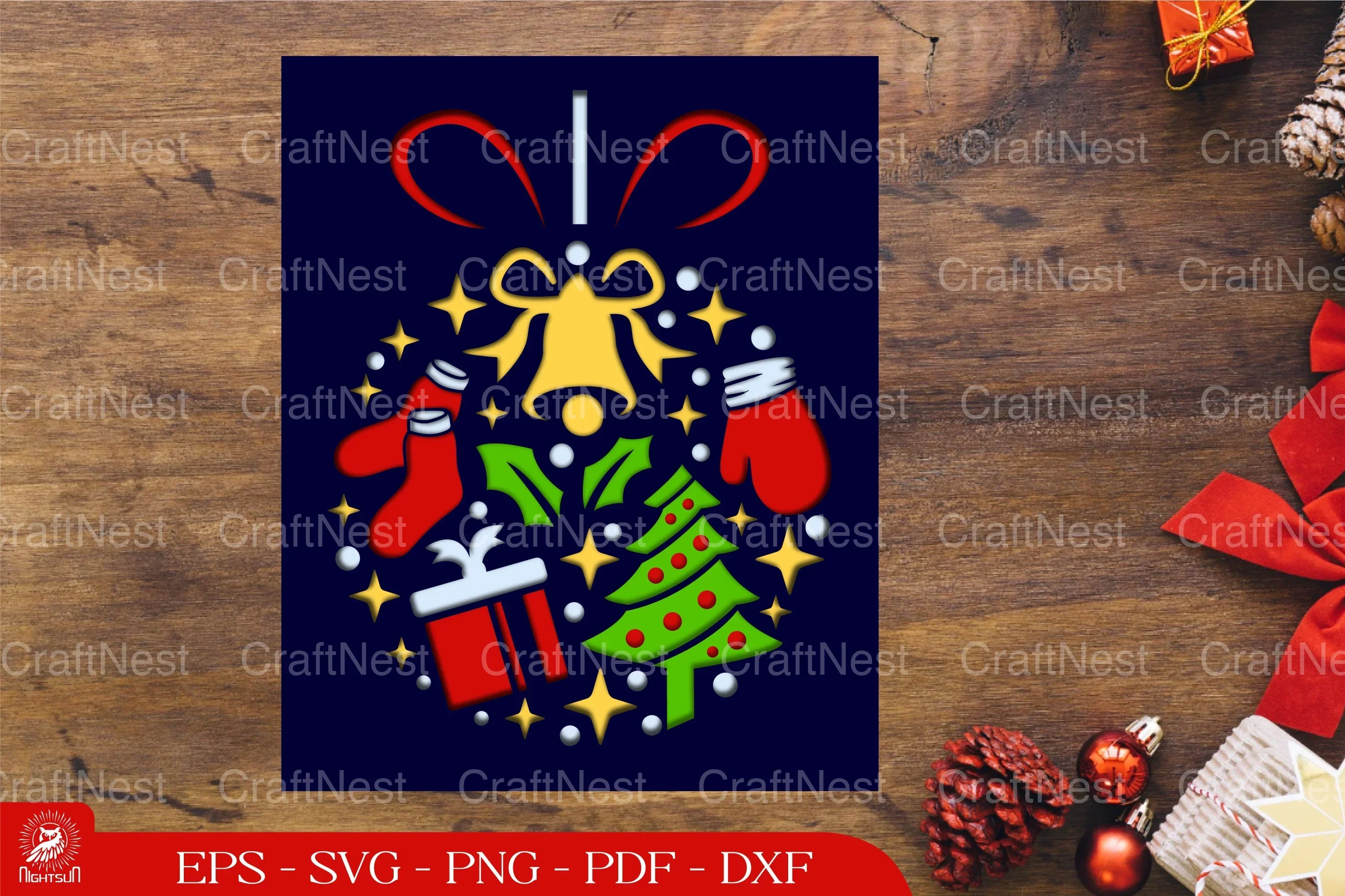 Christmas Ball Elements 3D Layered SVG Bundle