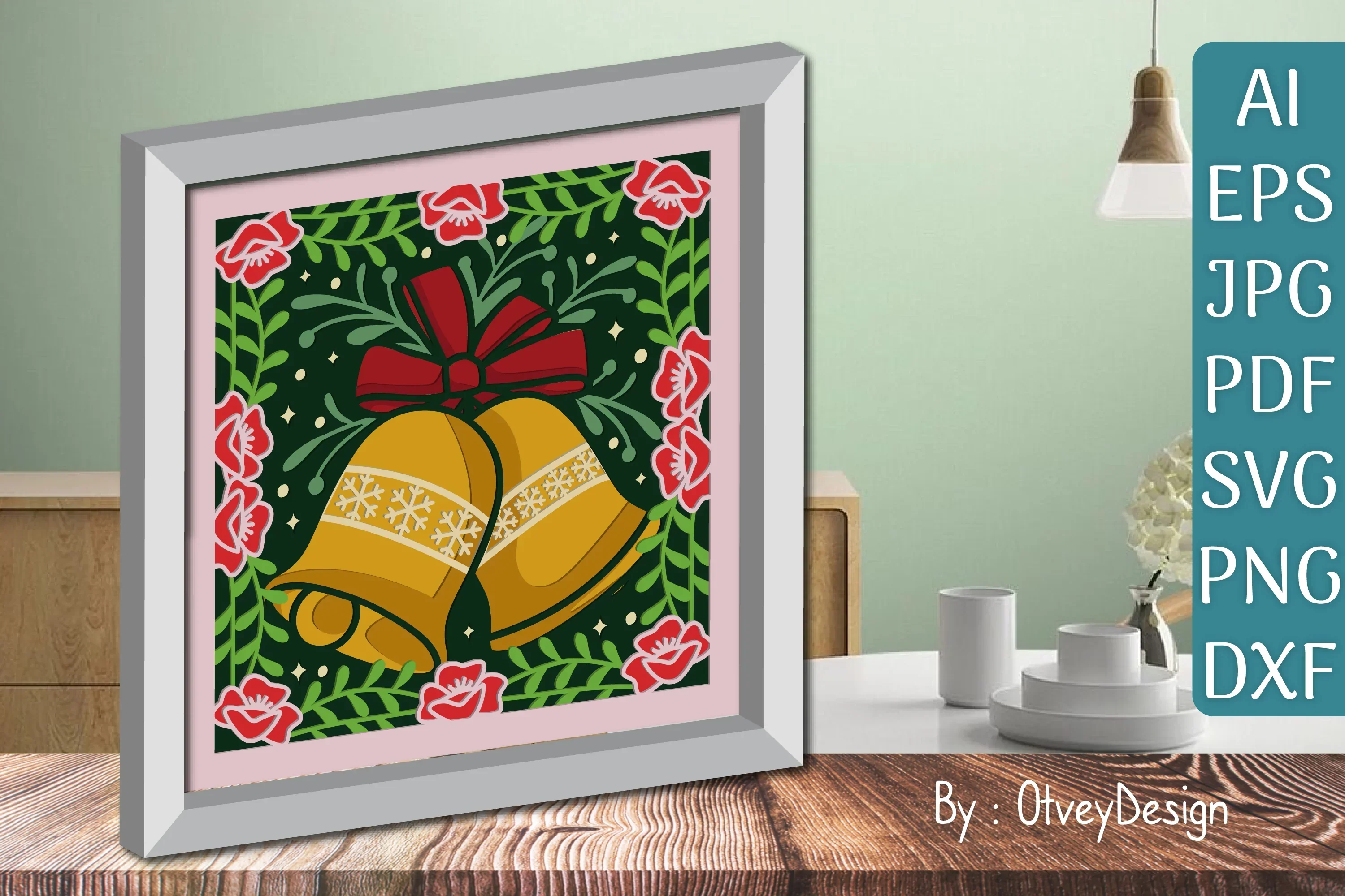 Christmas Bells 3D Shadow Box SVG Bundle - Image 2