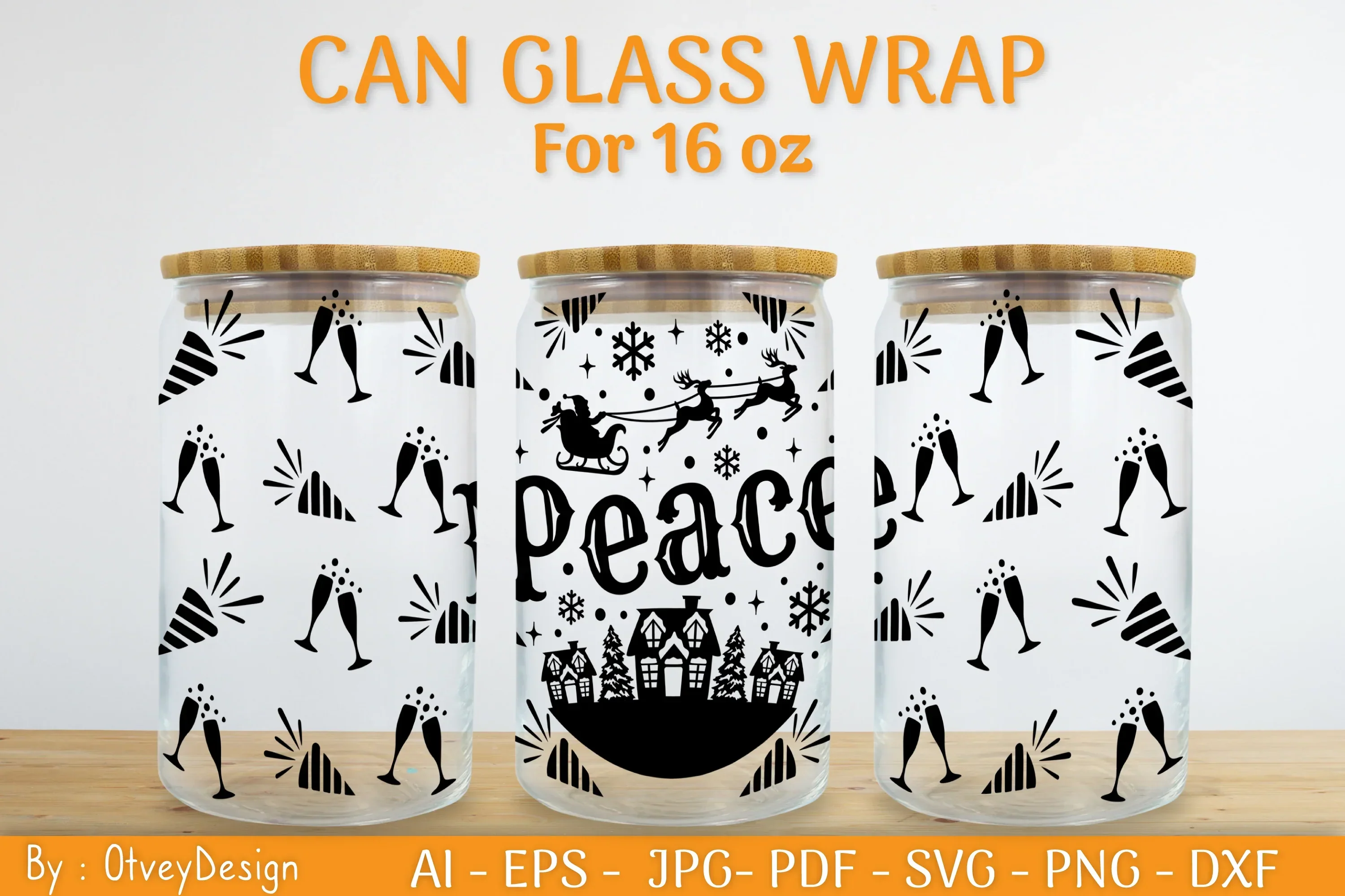 Christmas Can Glass 16 OZ SVG Bundle