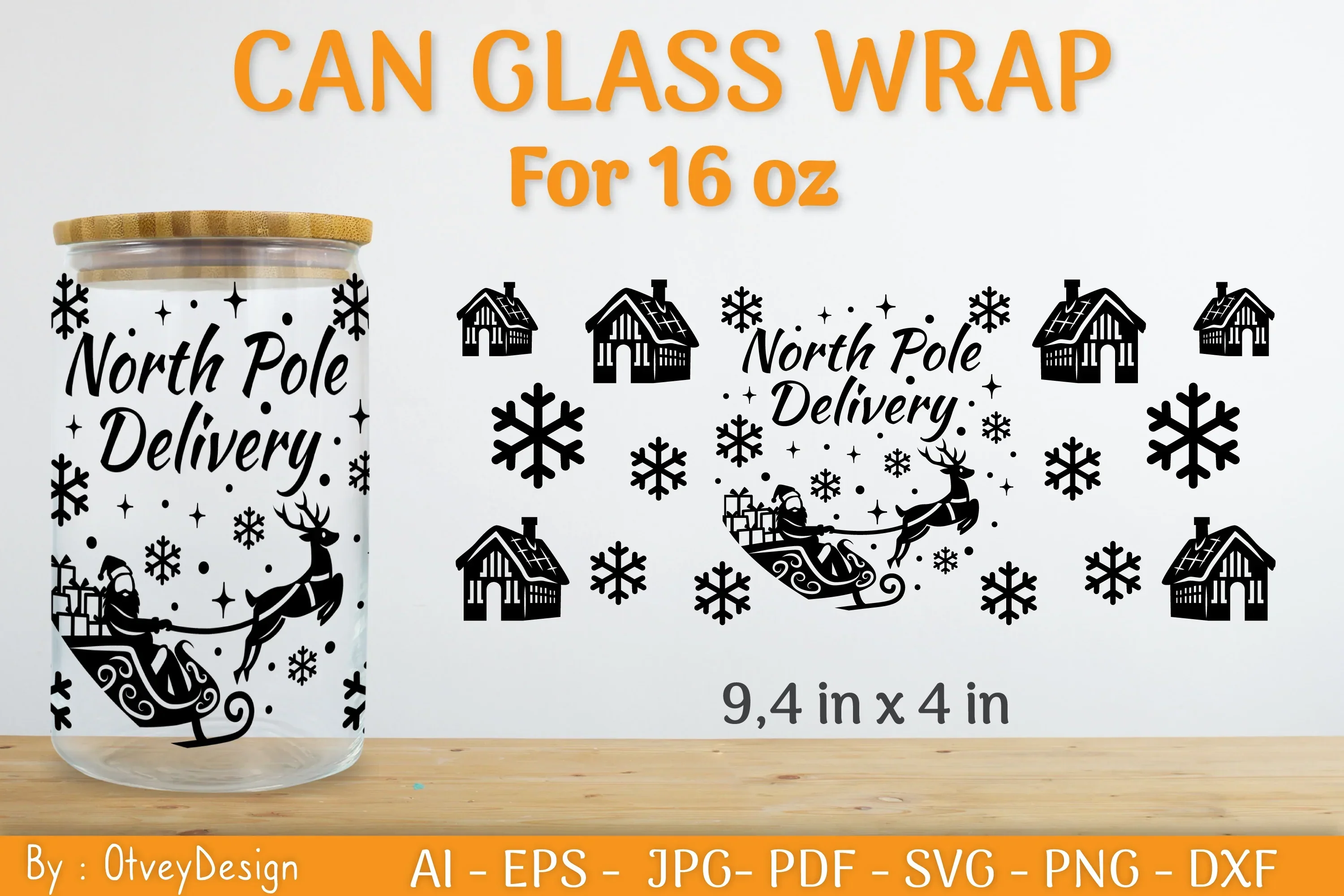 Christmas Can Glass 16 OZ SVG Bundle