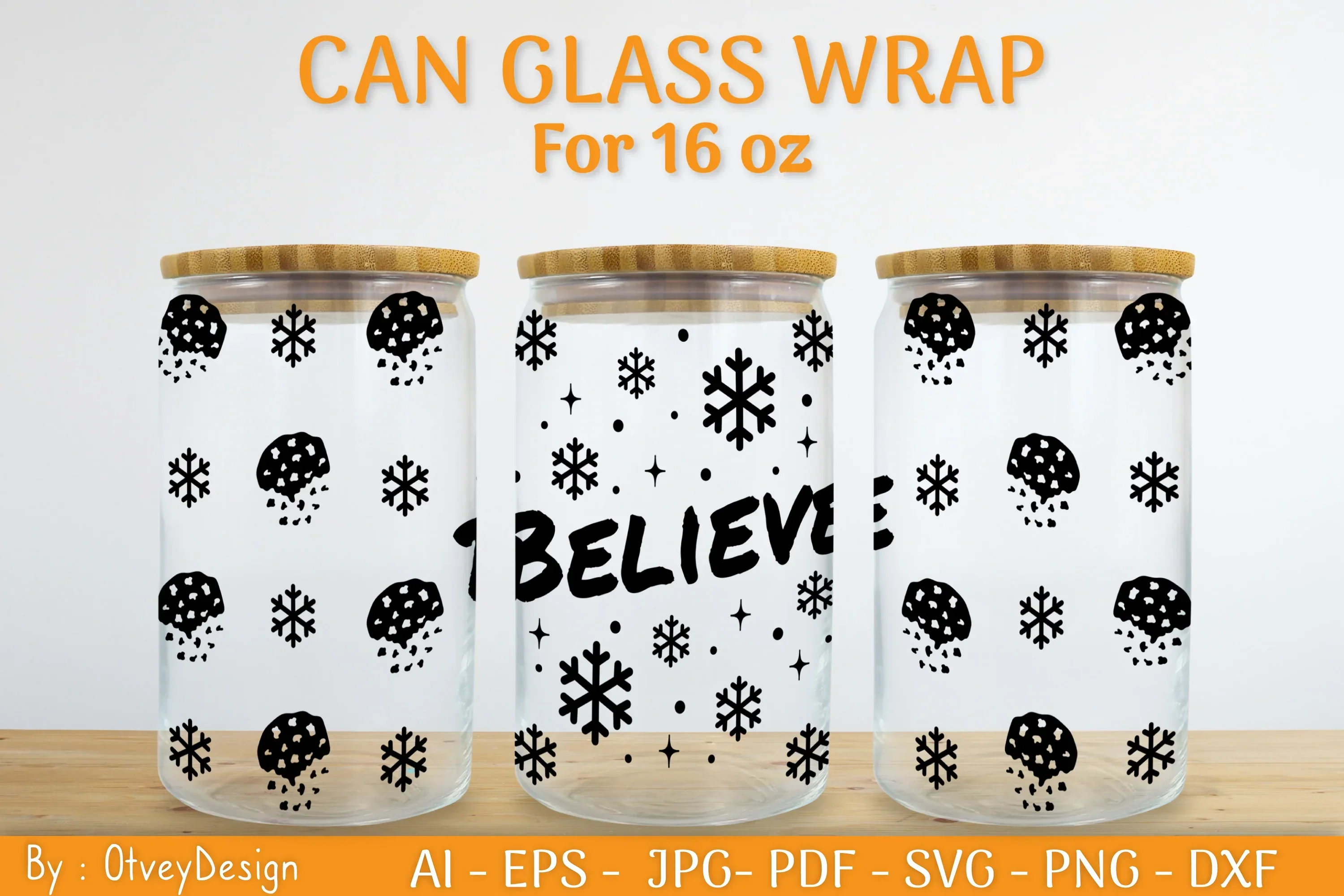 Christmas Can Glass 16 OZ SVG Bundle