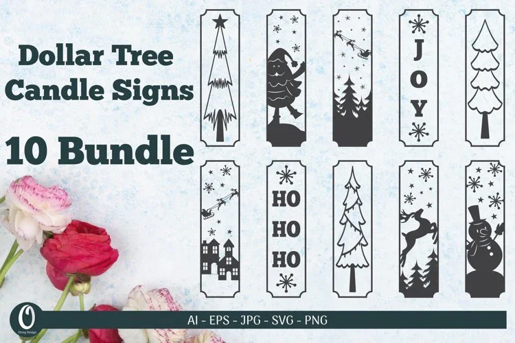 Christmas Candle Design SVG Bundle