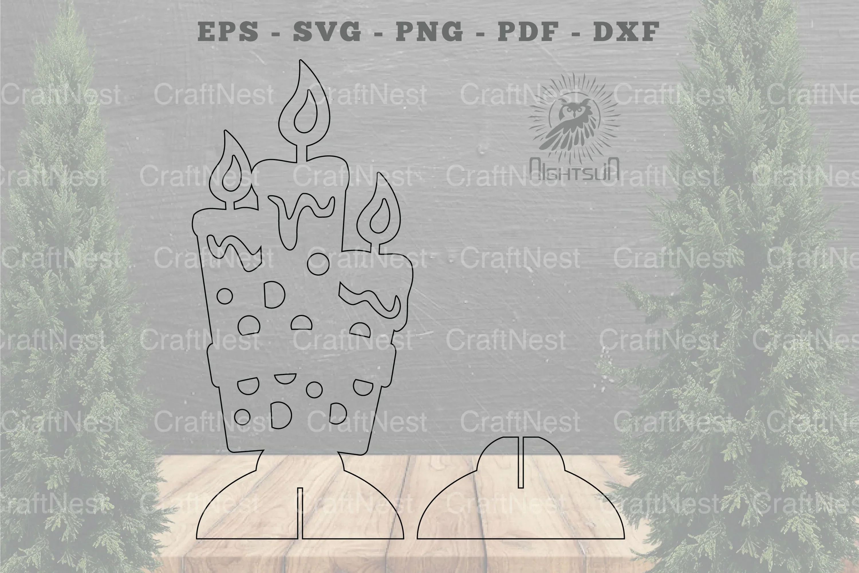 Christmas Candle Laser Cut Home Decor SVG Bundle - Image 2