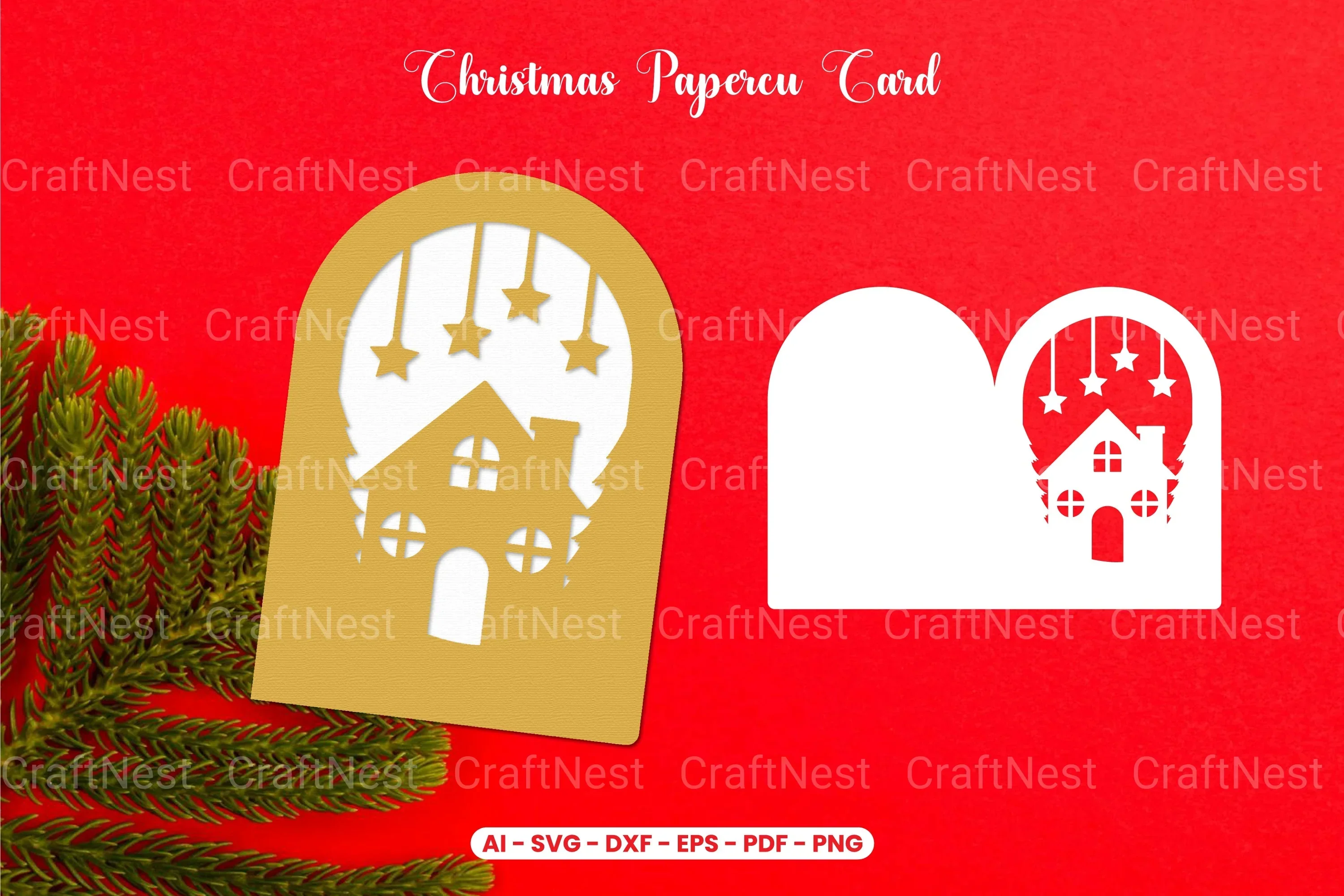 Christmas Card Paper Cut SVG Bundle - Clipart Bundle