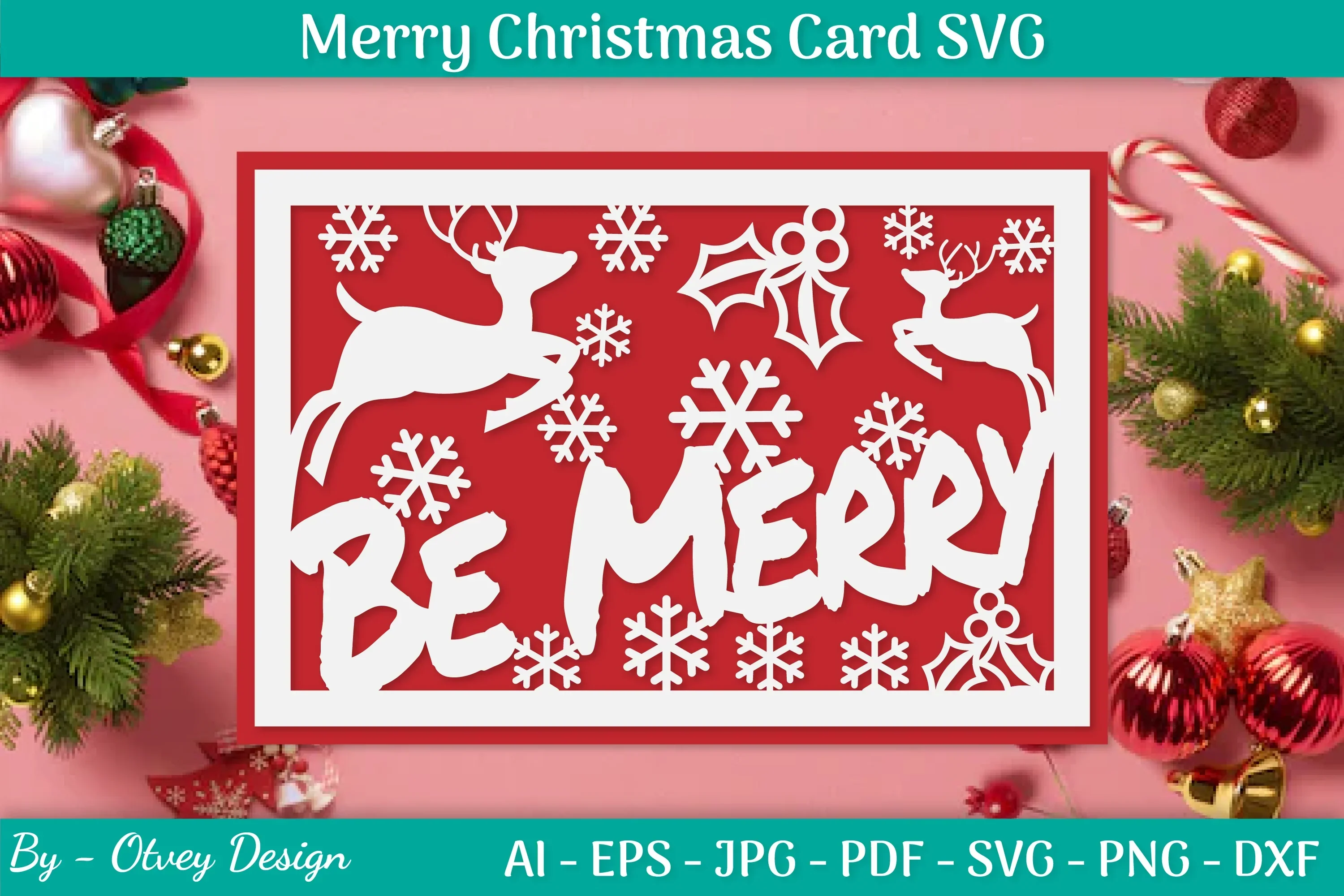 Christmas Card Papercut SVG Bundle