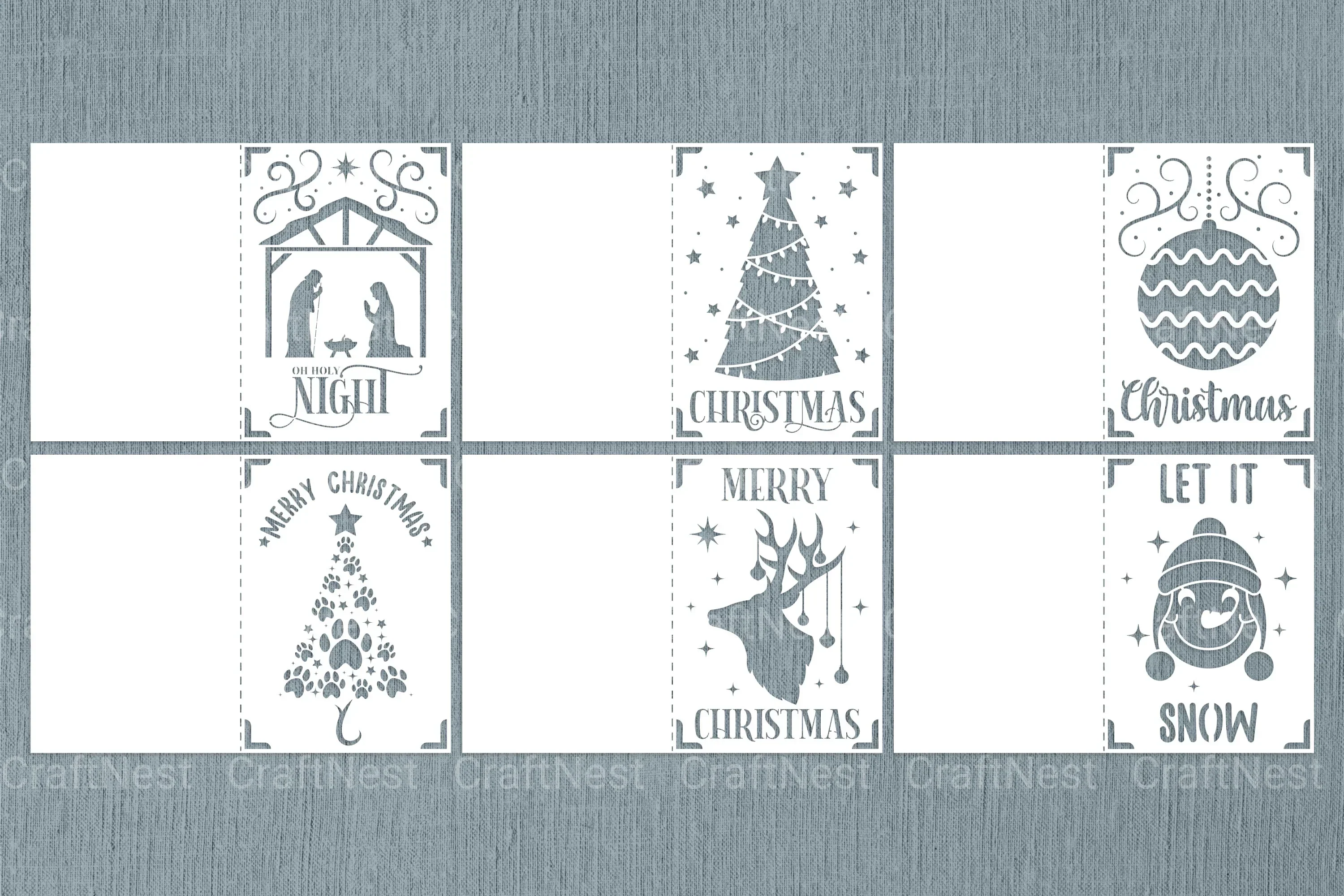 Christmas Card Papercut SVG Bundle - Image 2