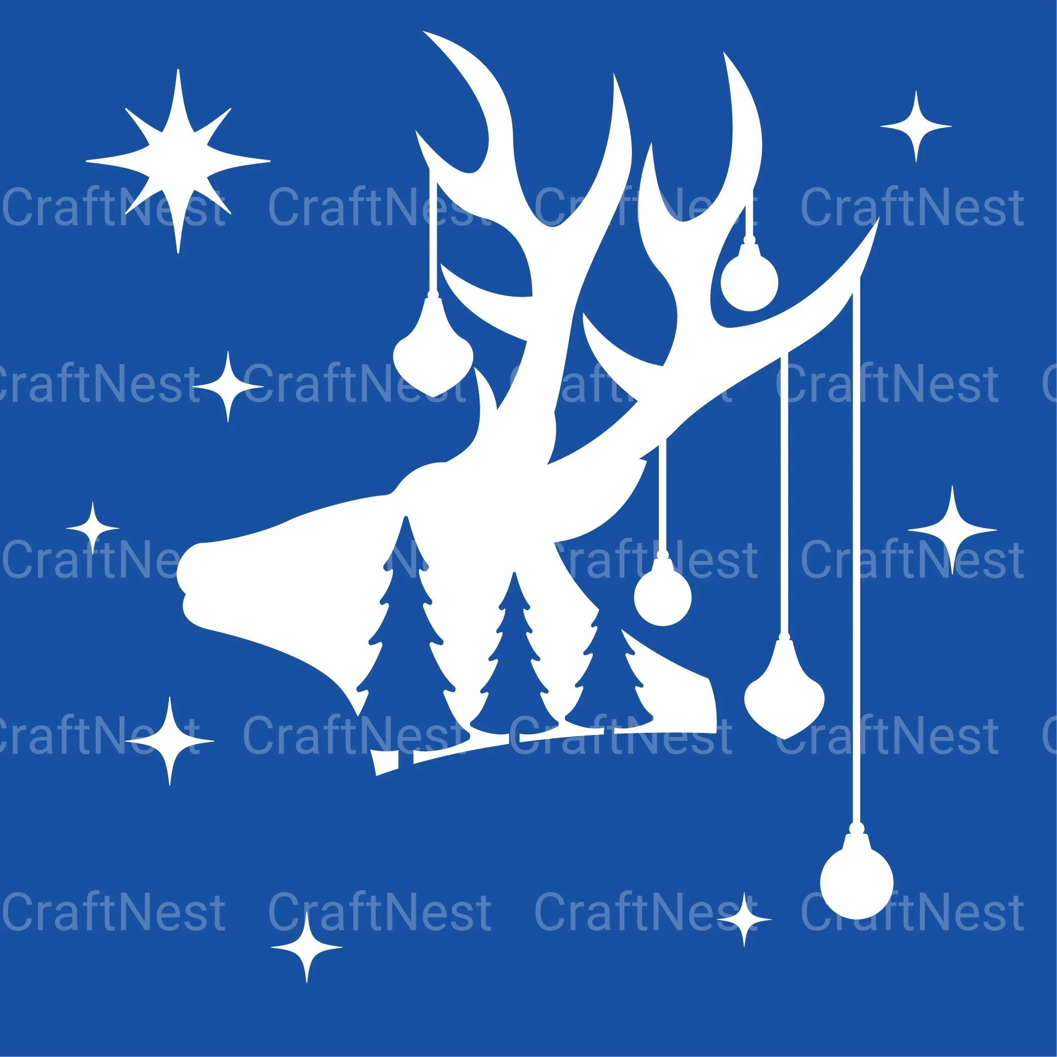 Christmas Deer 3D Layered Papercut Clipart Bundle - Image 4