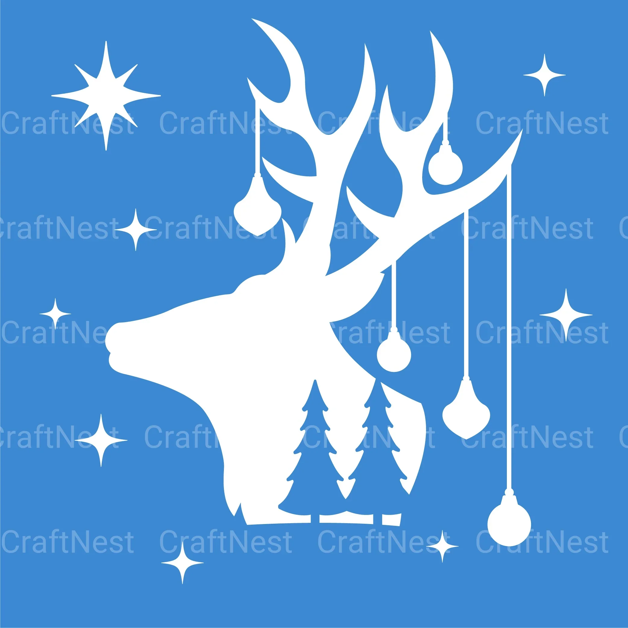 Christmas Deer 3D Layered Papercut Clipart Bundle - Image 5