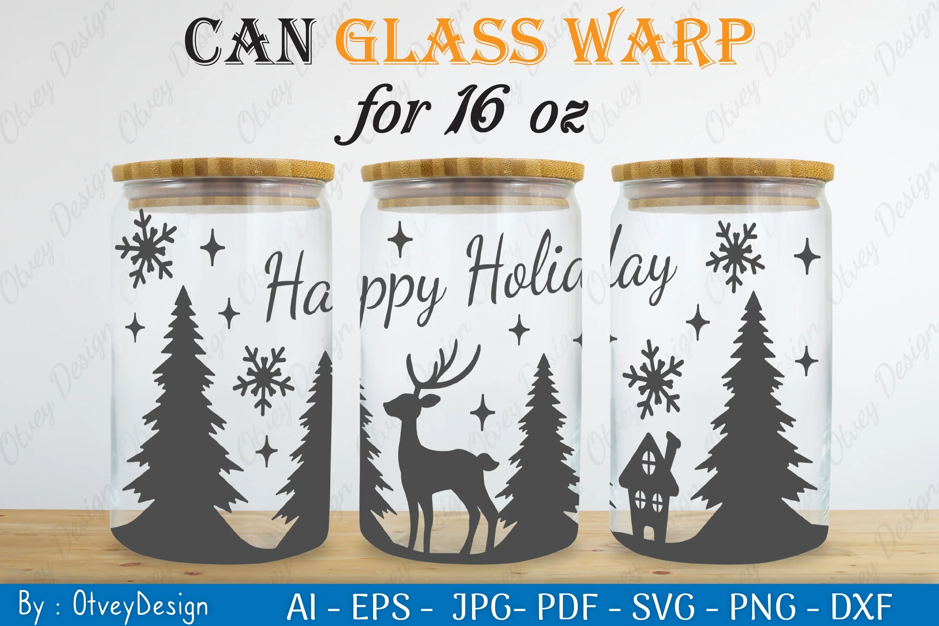 Christmas Deer Can Glass 16 OZ SVG Bundle - Image 2