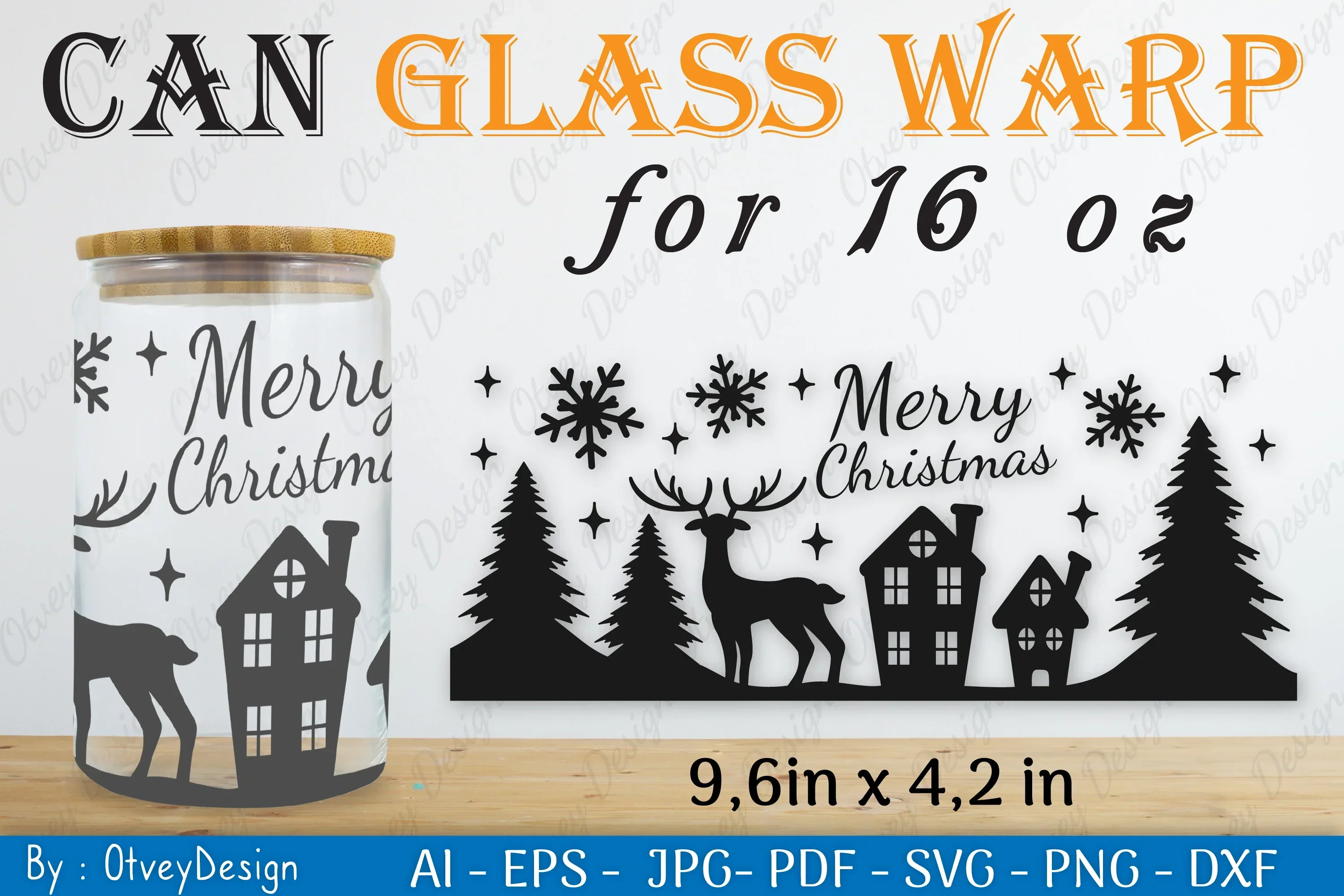 Christmas Deer Can Glass 16 OZ SVG Bundle