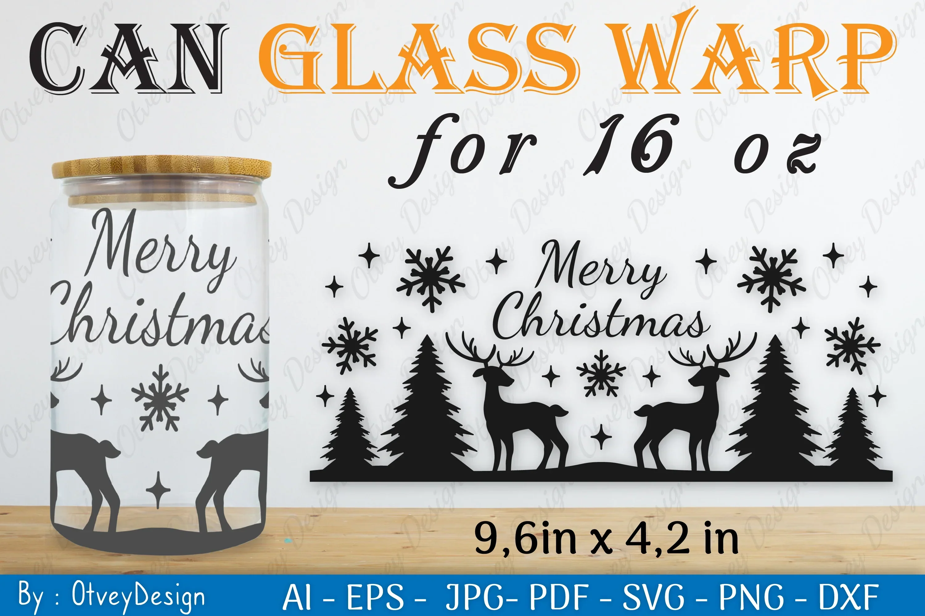 Christmas Deer Can Glass SVG Bundle